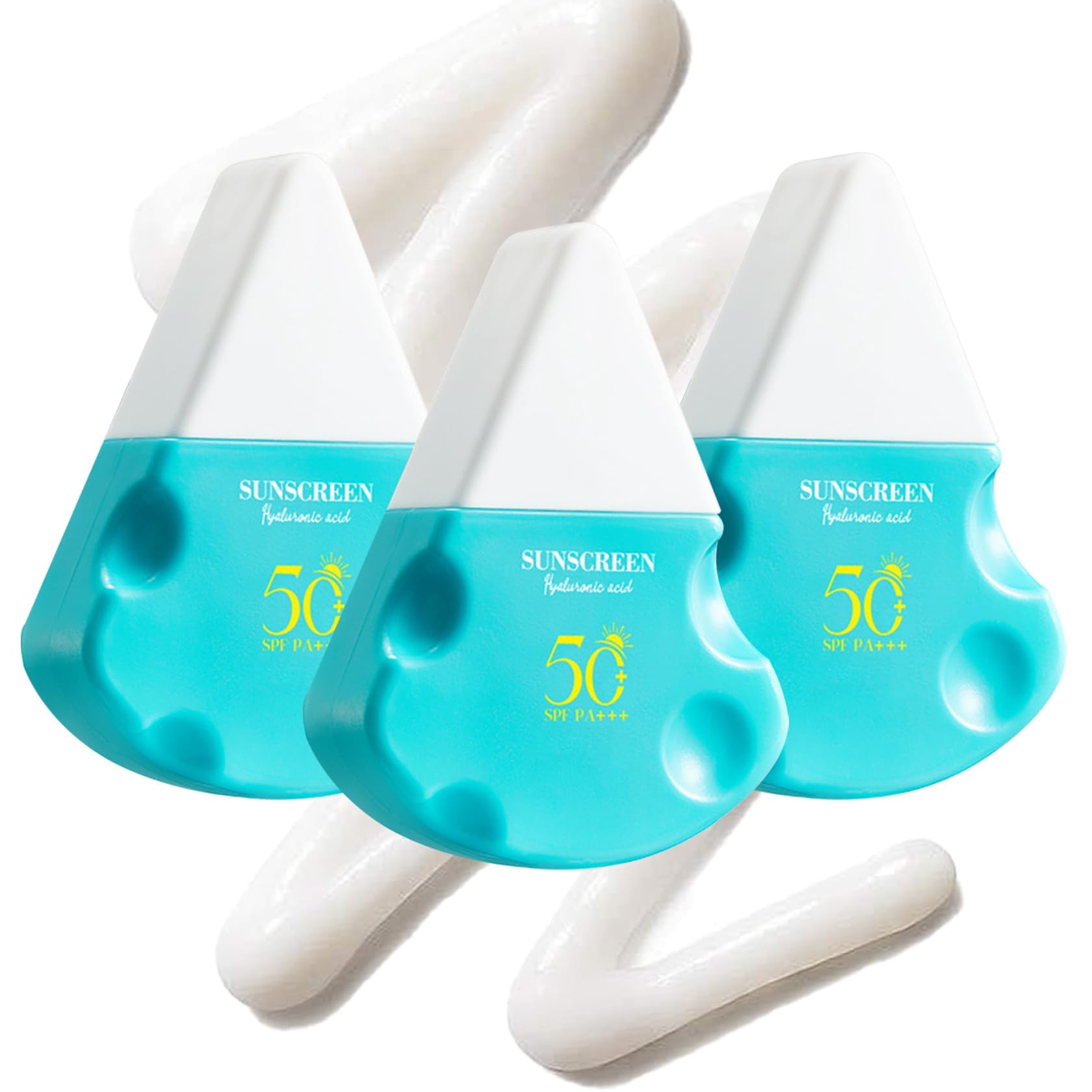 3PCS Moisturizing Travel Sunscreen SPF 50+ PA+++,Travel Size Sunscreen Sunblock,Non-Greasy Waterproofing Sunscreen Lotion for Fa