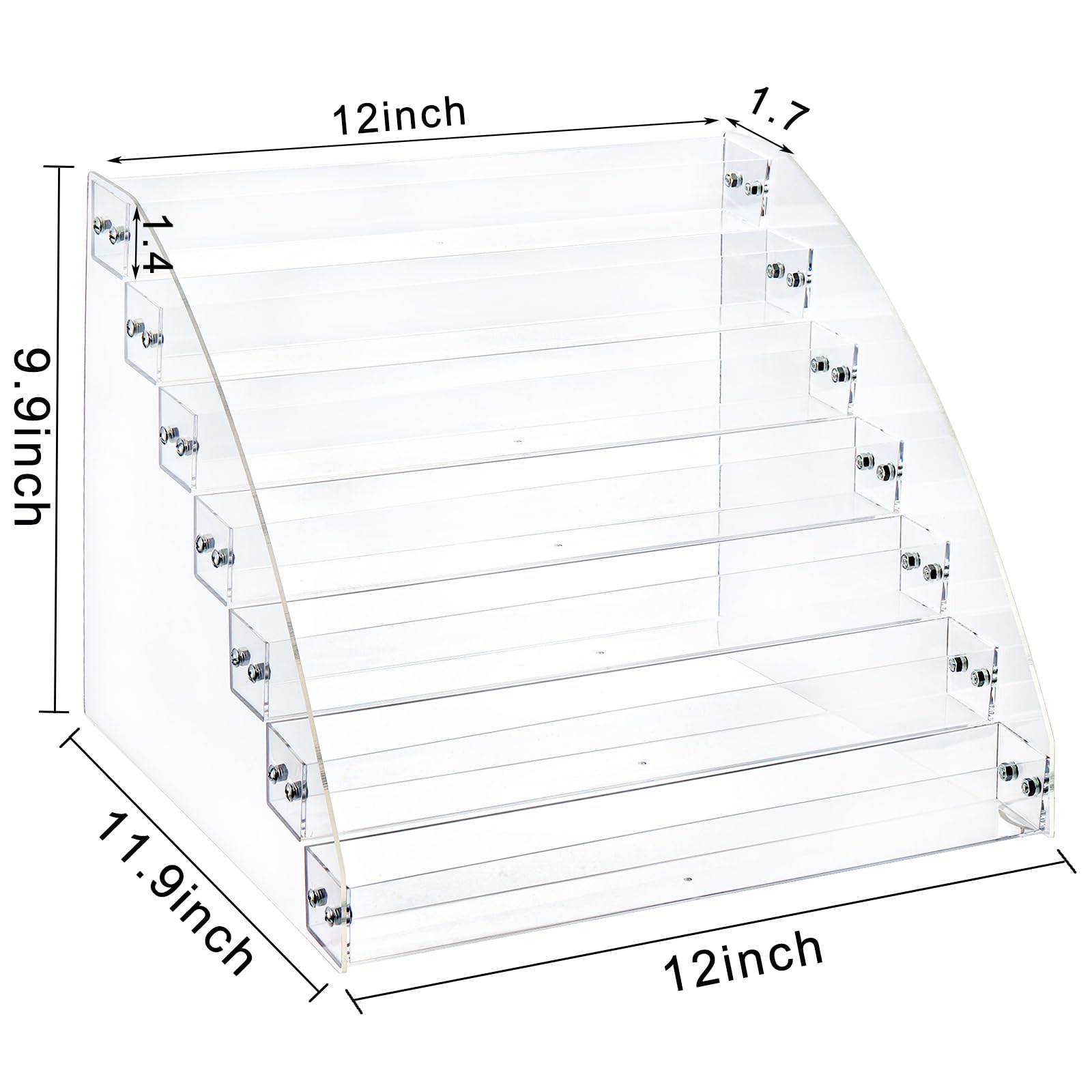 SOUJOY 7 Tier Sunglass Organizer Stand, Acrylic Sunglass Holder, Clear Nail Polish Display Stand, Eyewear Countertop Storage Tra