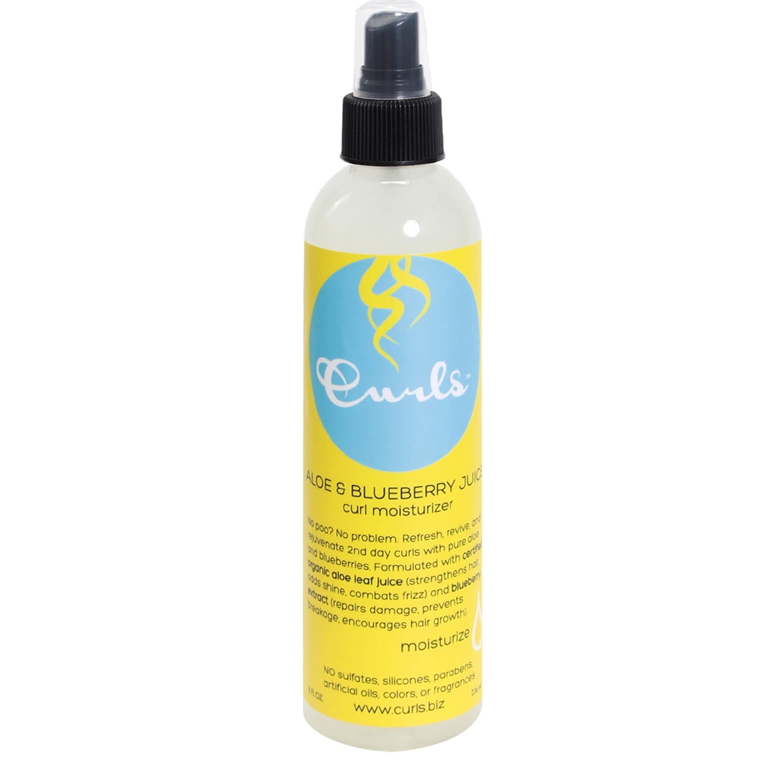 Curls Blueberry Bliss Aloe & Blueberry Juice Moisturizer - 8 oz, Refresh and Rejuvenate, Adds Shine, Combats Frizz, Moisturizes 