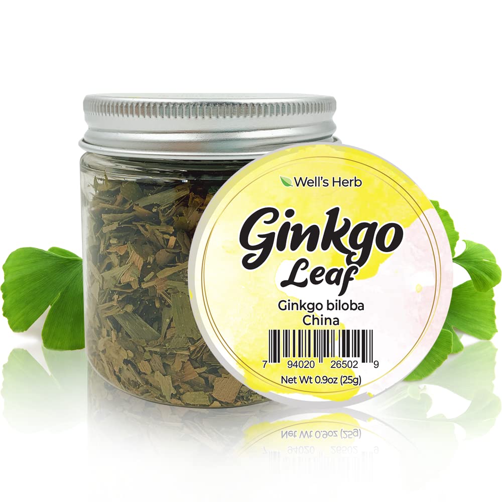 Well'S Herb Dried Ginkgo Leaf | 0.9 Oz. | 100% Natural | Perfect For Herbal-Infused Hair Oil | For Hair & Skin Oil Diy | Ginkgo