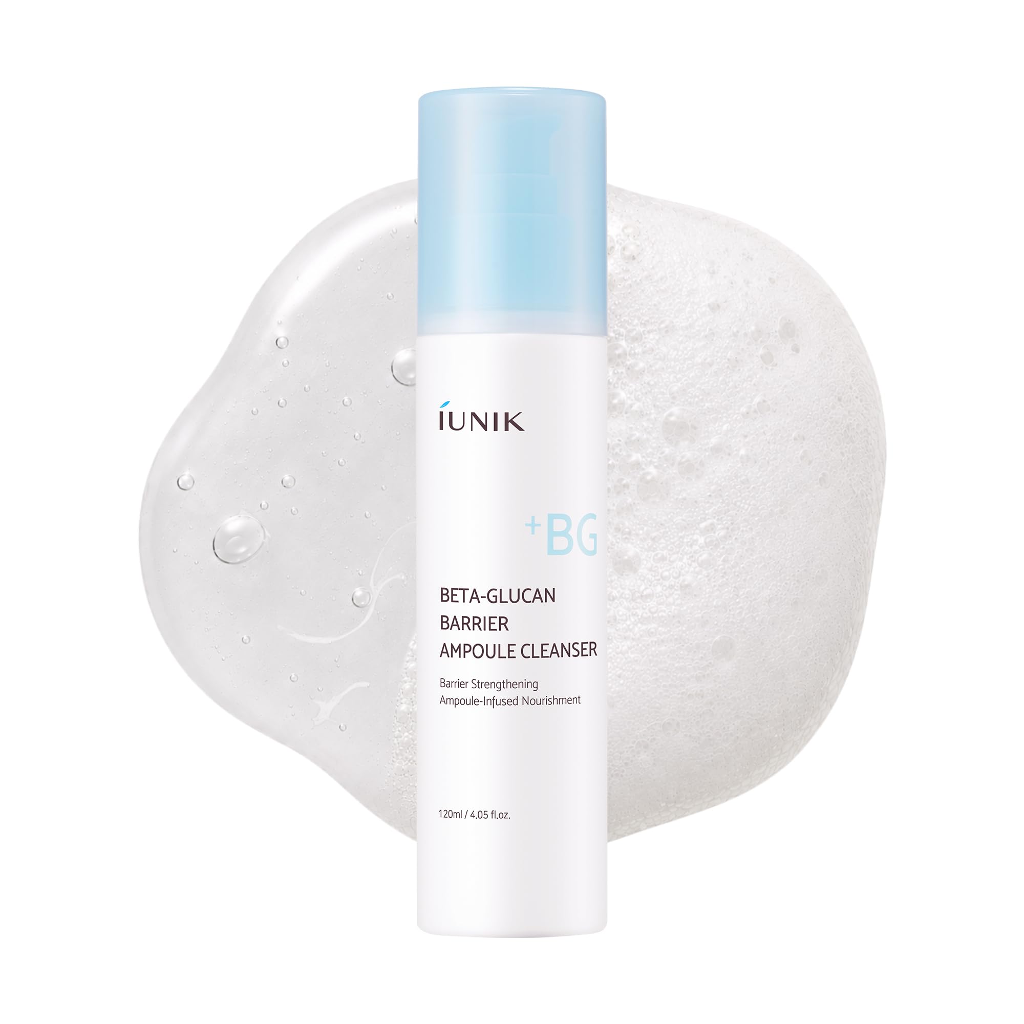 IUNIK BetaGlucan Barrier Ampoule Cleanser  Hydrating Face Wash 4.05 fl oz