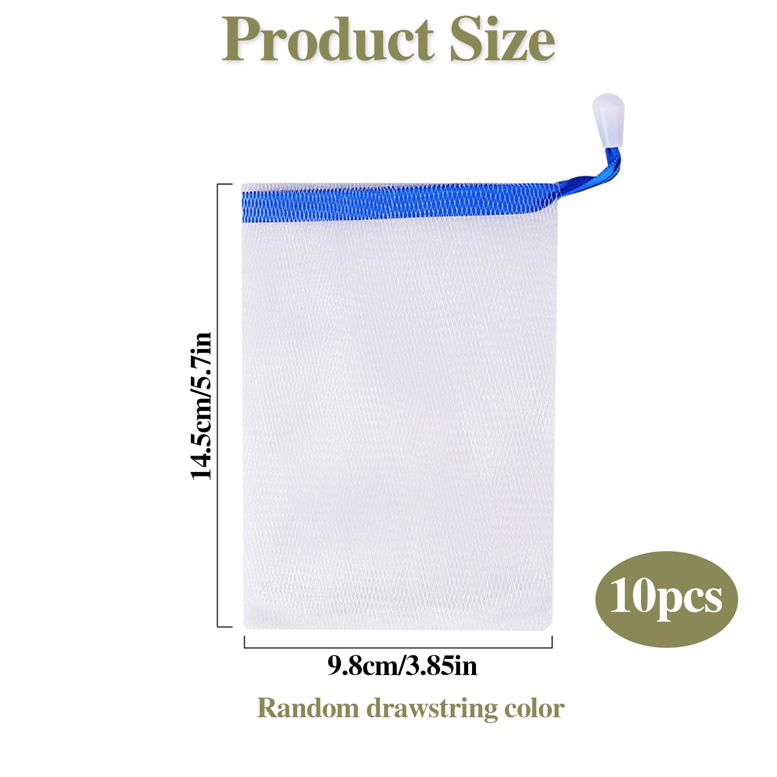 Mozeat Lens 10 Pcs Soap Bags Handmade Soap Bubble Mesh Bags Exfoliating Soap Saver Pouch Net Bags With Drawstring Body Facial Cl