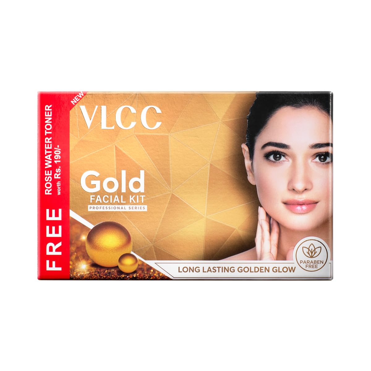 Vlcc Gold Facial Kit + Free Rose Water Toner | 300Gm + 100Ml