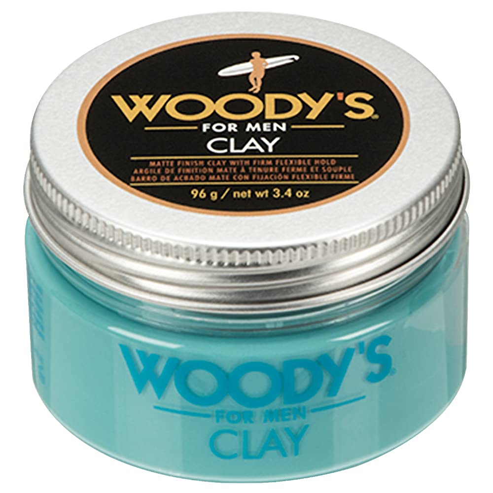 Woodys Clay For Men, Matte Finish With Firm And Flexible Hold, Adds Thickness And Texture, Keeps Hair Moisturized And Protected,