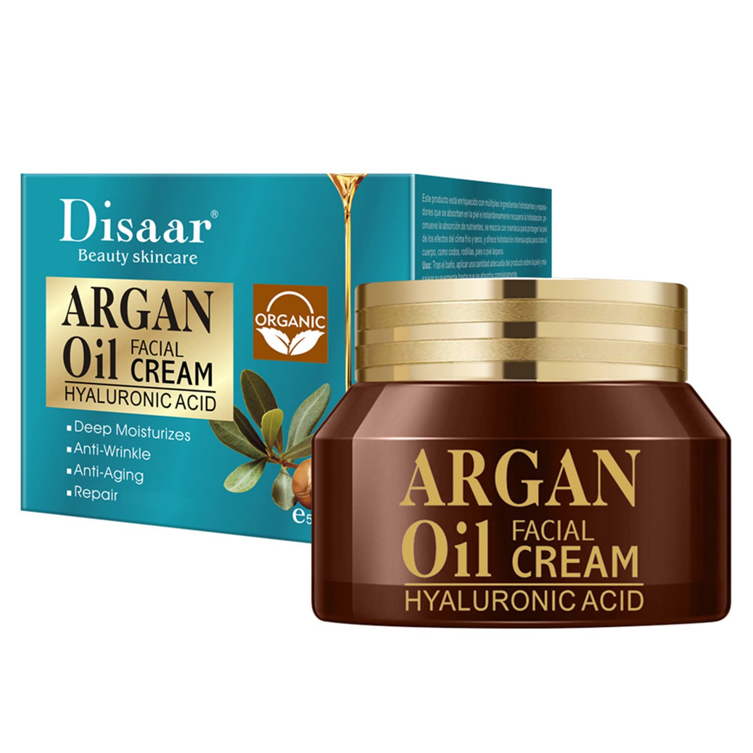 DISAAR BEAUTY Argan Oil Facial Cream Hyaluronic Acid Repair 50ml