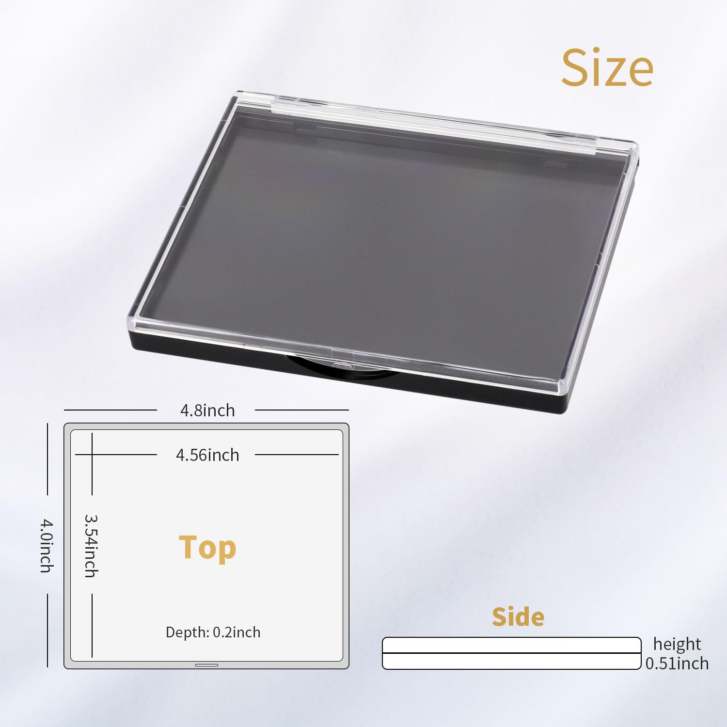 Ajltpa Magnetic Makeup Palette With Clear Top, Empty Eyeshadow Storage Box With 40Pcs Adhesive Metal Stickers For Diy Cosmetics