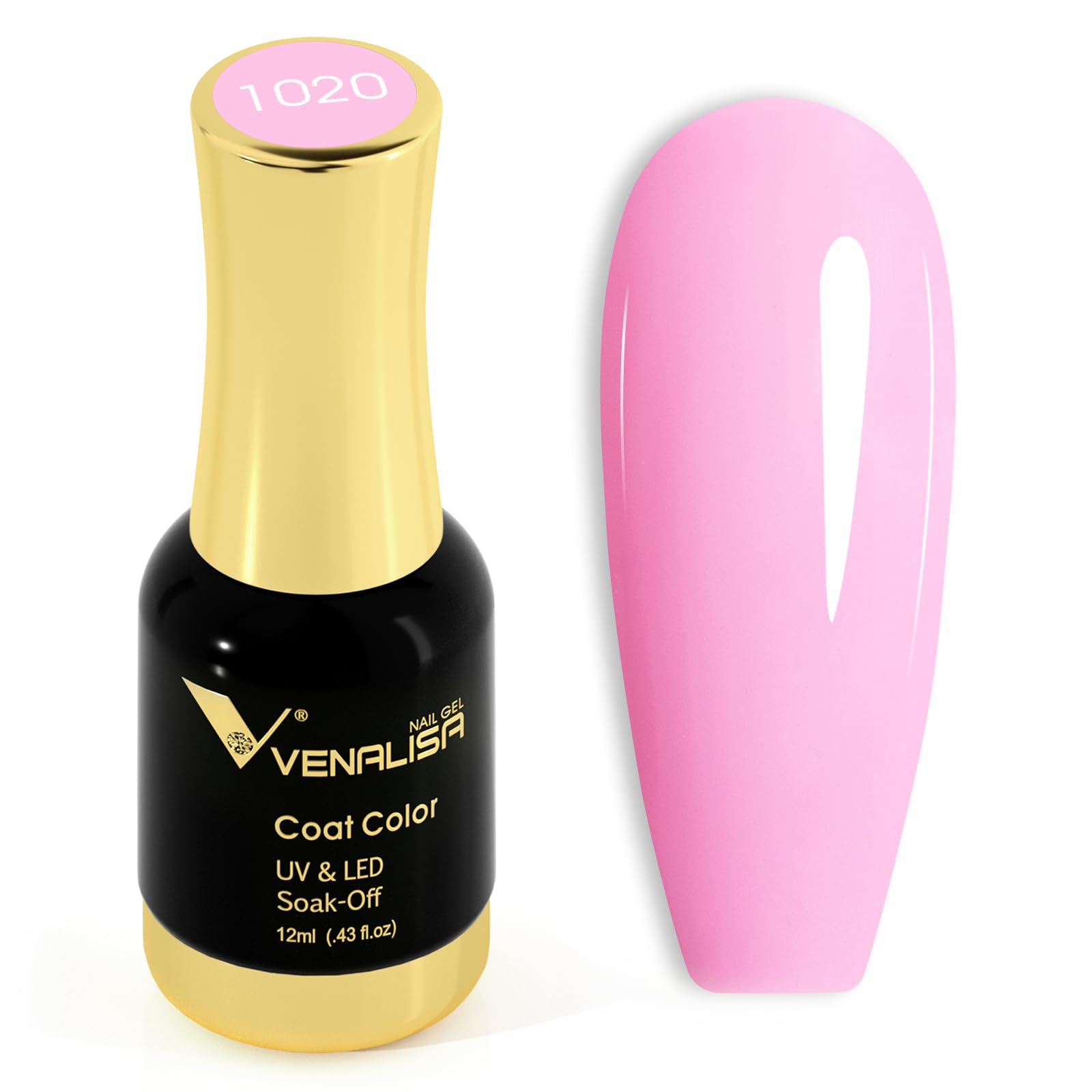 VENALISA Pink Gel Nail Polish 1 Pcs 12ml Pink Color Gel Polish Soak Off UV Salon Manicure DIY at Home Nail Art For Girls Women