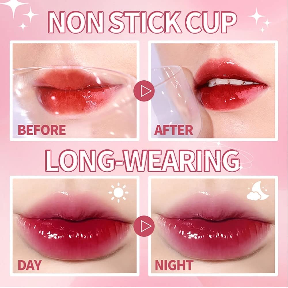 6 Colors Lip Tint Stain Set, Korean Velvet Lip Tint Watery Lip Stain Tint Moisturizing Mini Liquid Lipstick, Multi-Use Lip And C