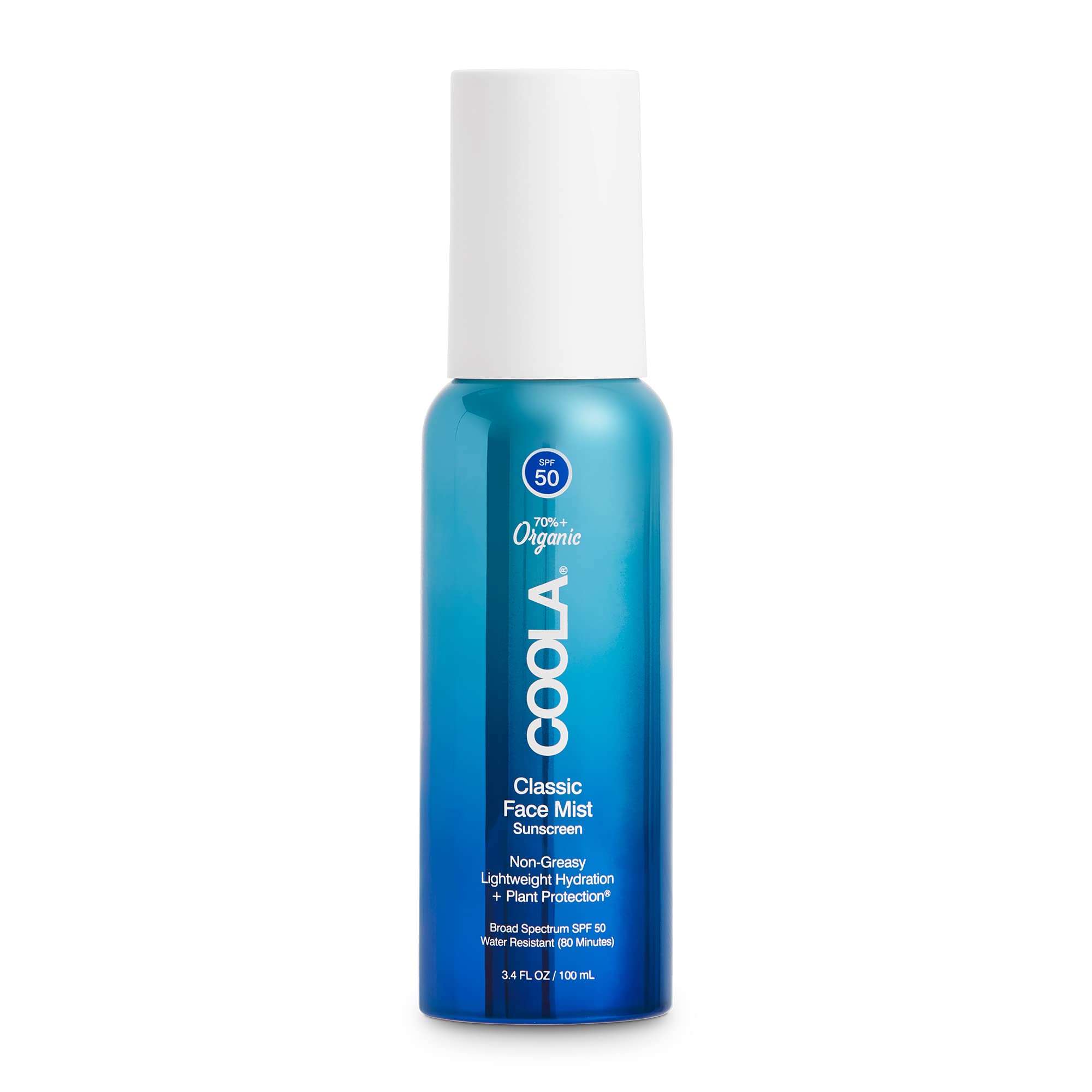Coola Organic Sunscreen Spf 50 Sunblock Face Mist, Dermatologist Tested Skin Care For Daily Protection, Vegan And Gluten Free, N