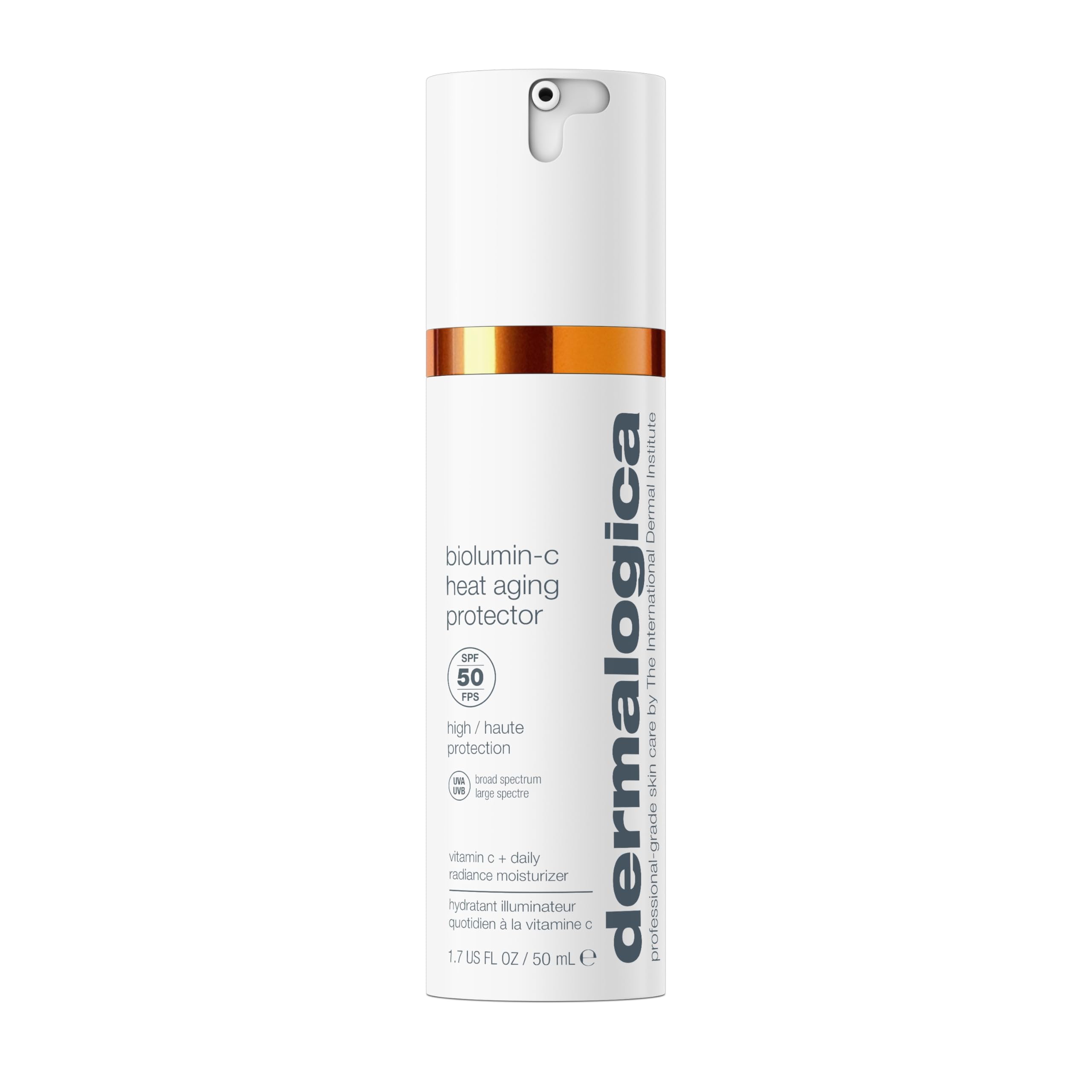 Dermalogica Biolumin-C Heat Aging Protector SPF 50, Daily Face Moisturizer with Sunscreen - Defend Signs of Skin Aging, 1.7 fl o