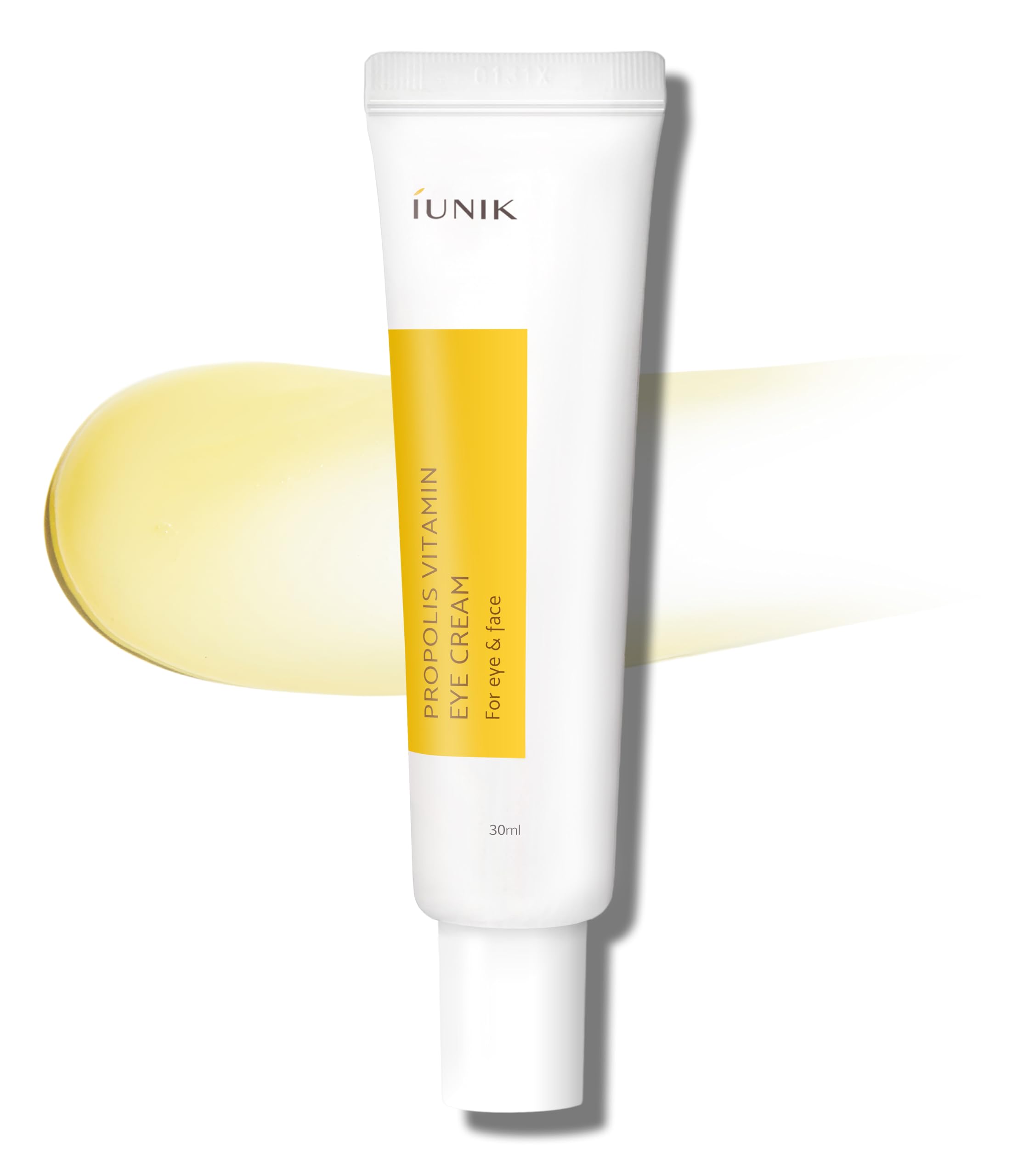 IUNIK Propolis Vitamin C Face & Eye Cream with Vegetable Oil, Idebenone 1.01 Fl Oz Dullness Dark Circles Puffiness Smooths Under