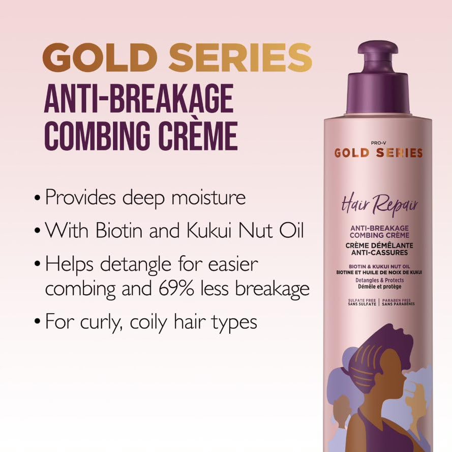 Pantene Gold Series Anti-Breakage Combing Crme with Biotin and Kukui Nut Oil, 9.1 fl oz
