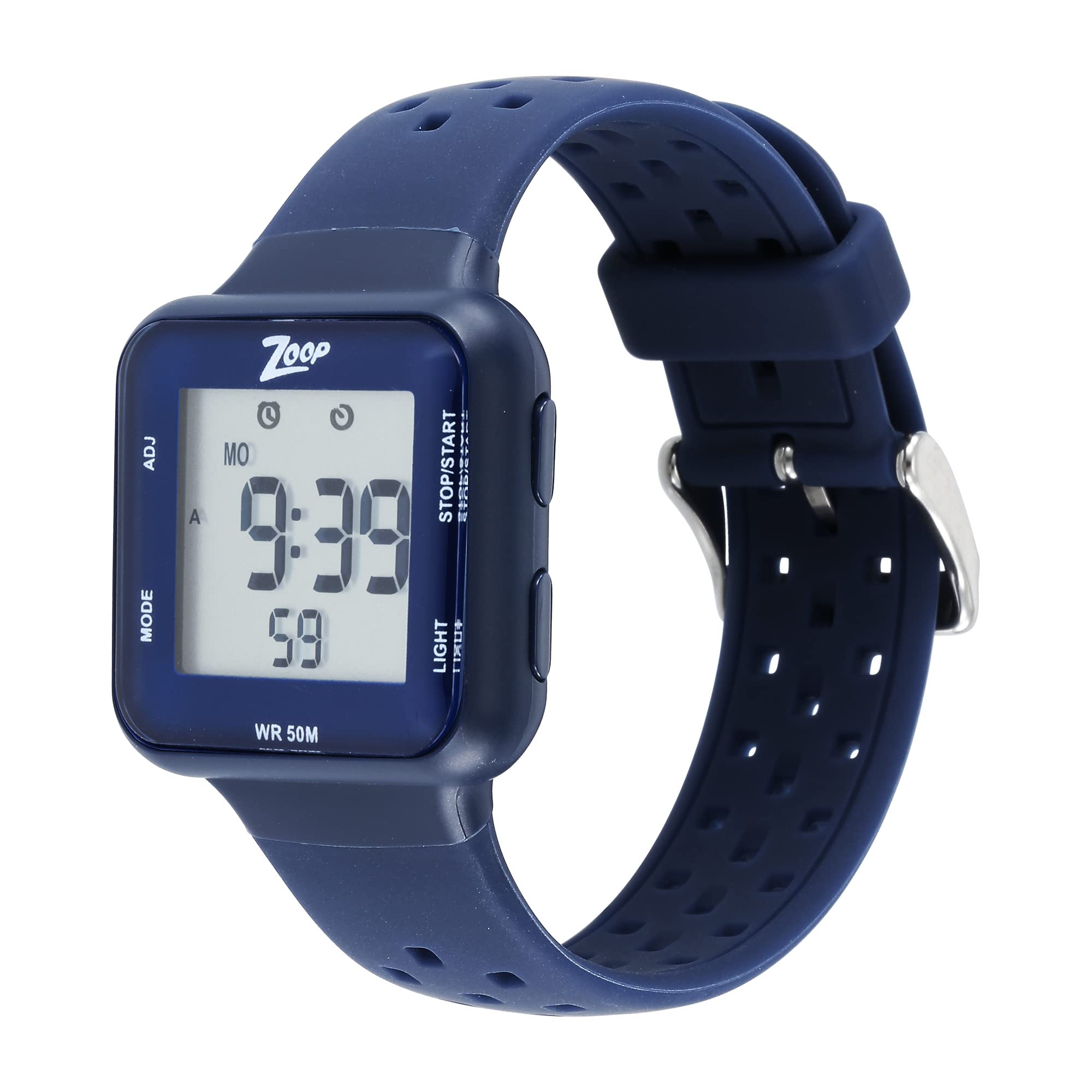 Zoop Unisex Kids Silicone Digital Watch With Silver Dial (Unassigned, Unassigned), Blue Ceramic, Strap, Blue Ceramic, Strap