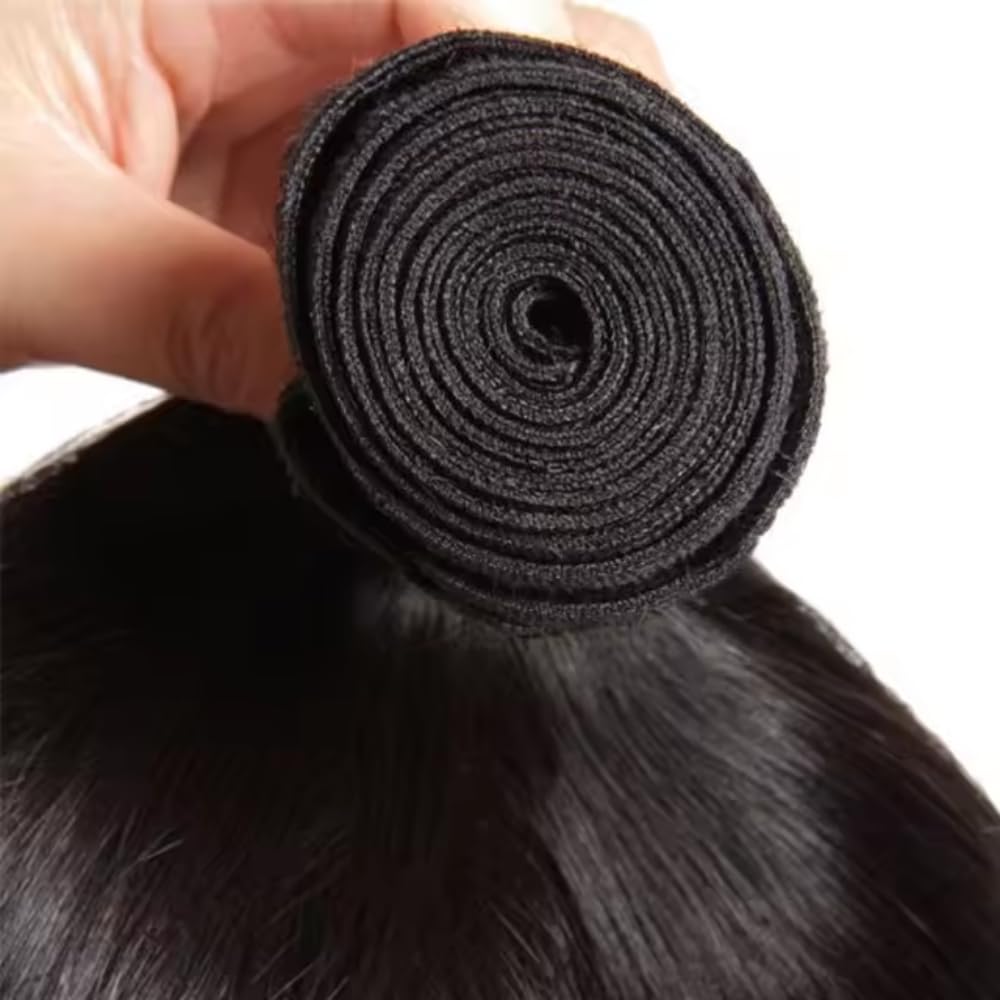 Huarisi Remy Human Hair Bundles 26 Inch Long Straight 10A Virgin Hair Straight Human Hair Bundles 100% Unprocessed Remy Hair Bun