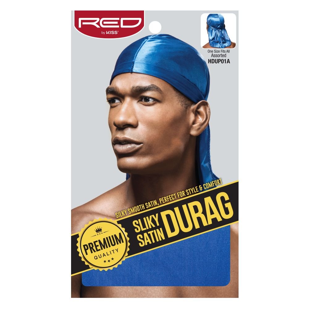Kiss Red Premium Silky Satin Durag Royal Blue