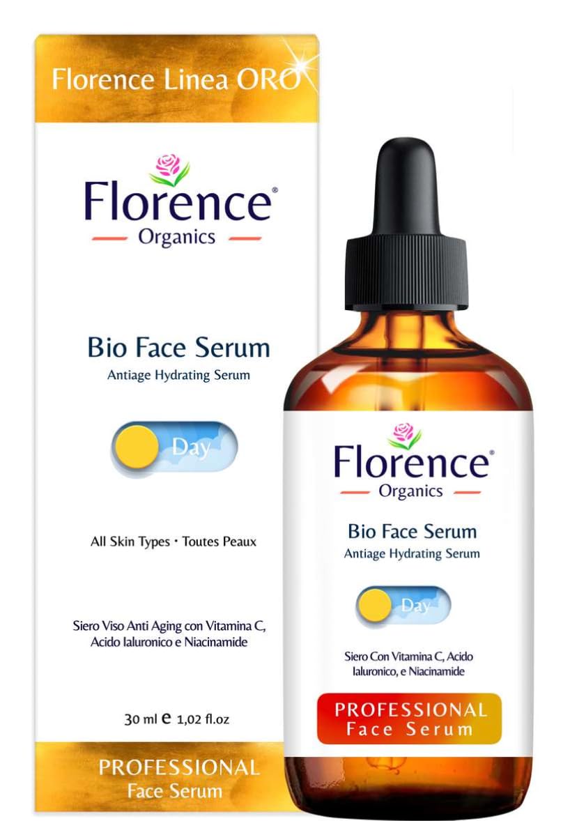 Organic Face Serum, Anti Aging, Hydration Professional Face Serum With Vitamin C, Day Serum With Hyaluronic Acid For Face, Neck
