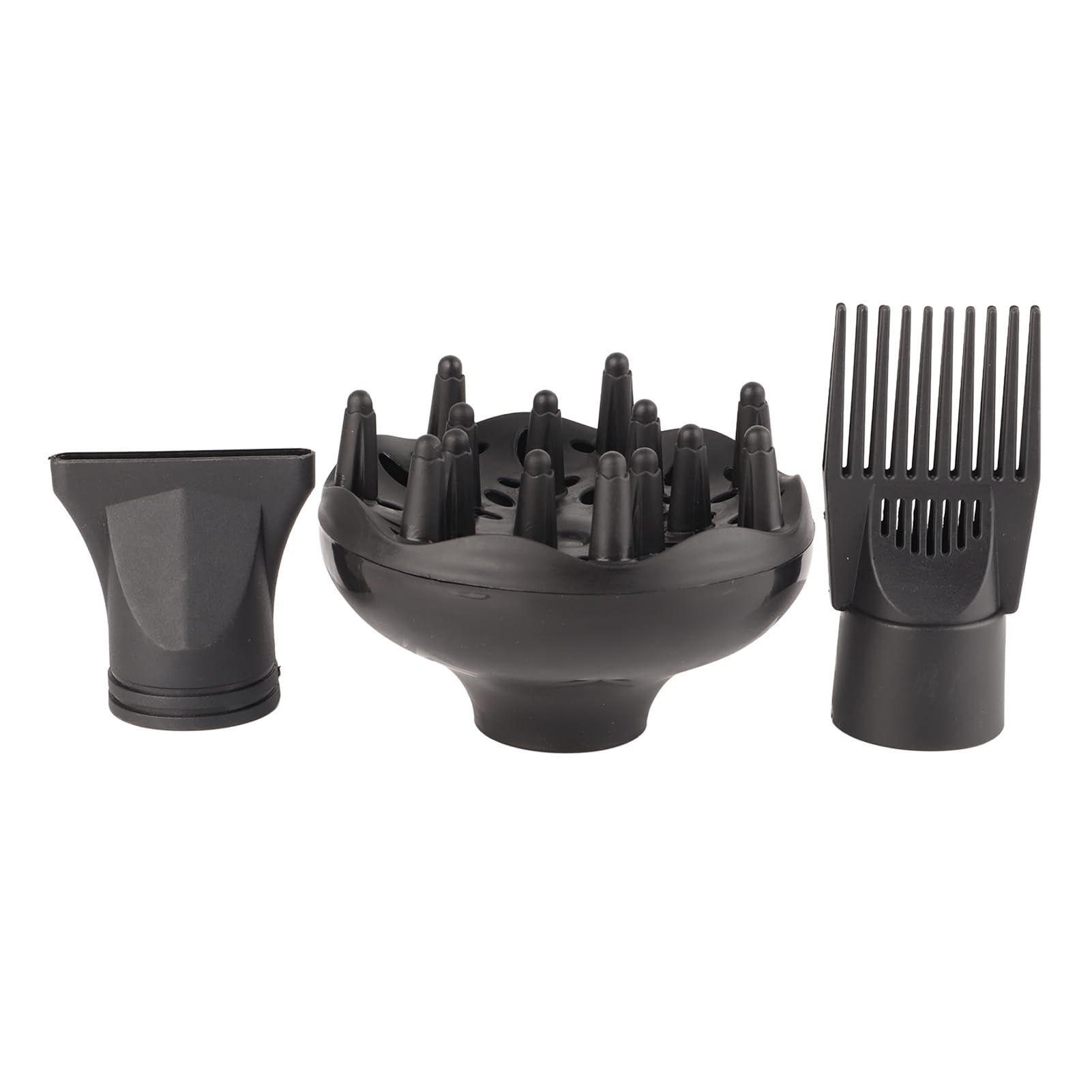 Hair Dryer Diffuser Nozzle Set Plastic Hair Dryer Attachment Dryer Nozzle Comb 3Pcs Set
