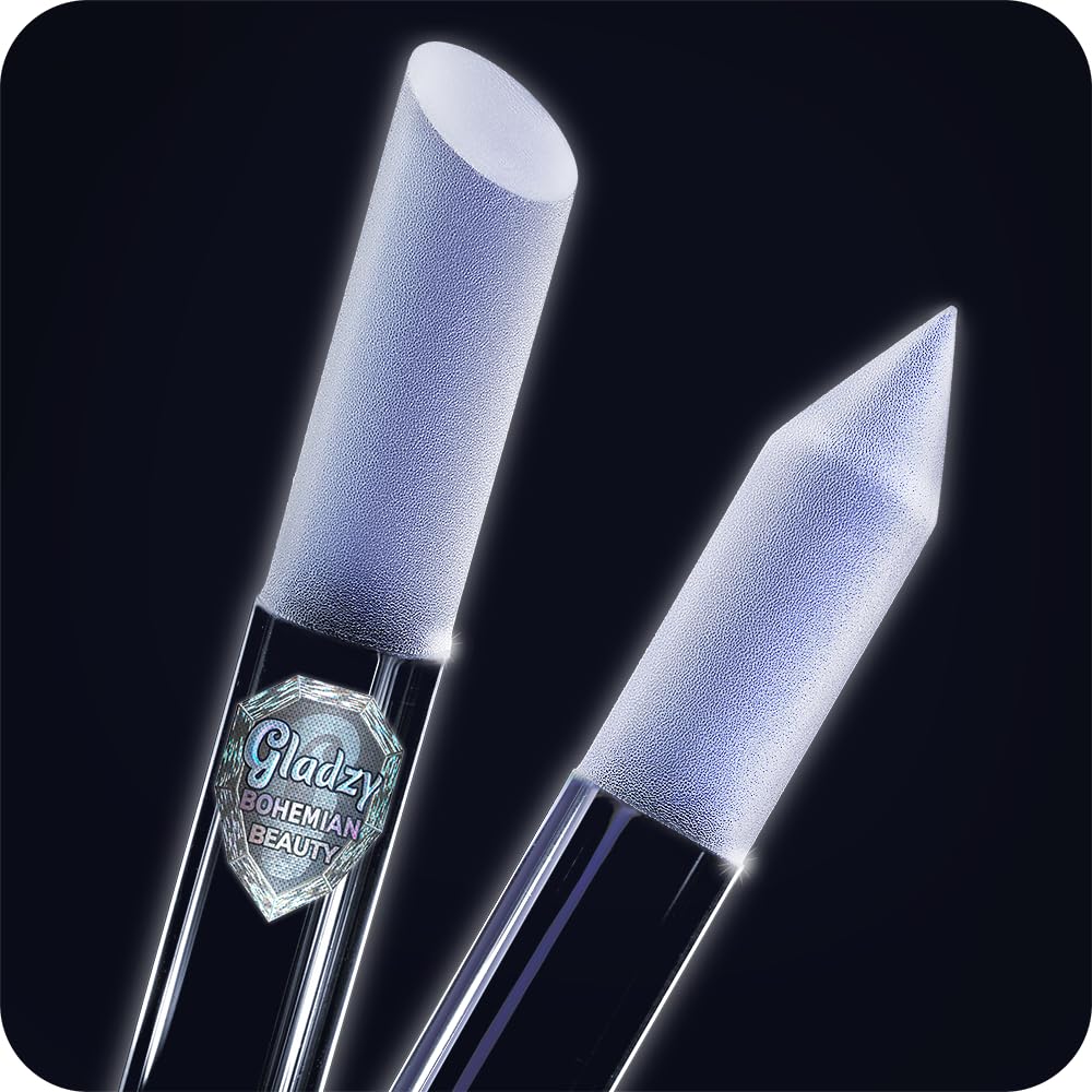 Glass Cuticle Pusher by GLADZY    - Manicure Stick Professional Nail Care Set, Precision Filing Cuticle Remover, Etched Surface
