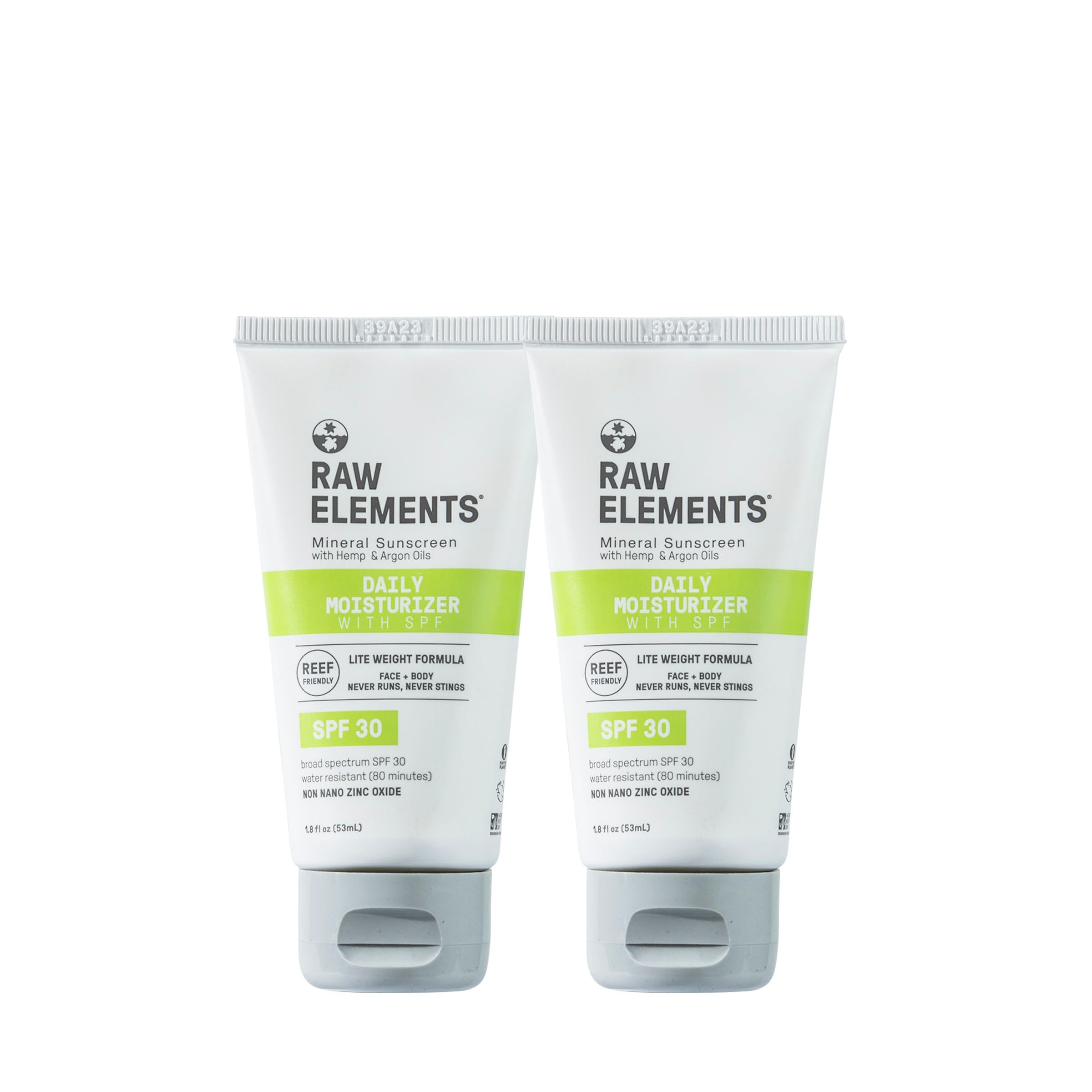 Raw Elements Daily Lifestyle Sunscreen Moisturizer Tube, 1.8 oz (2Pack)
