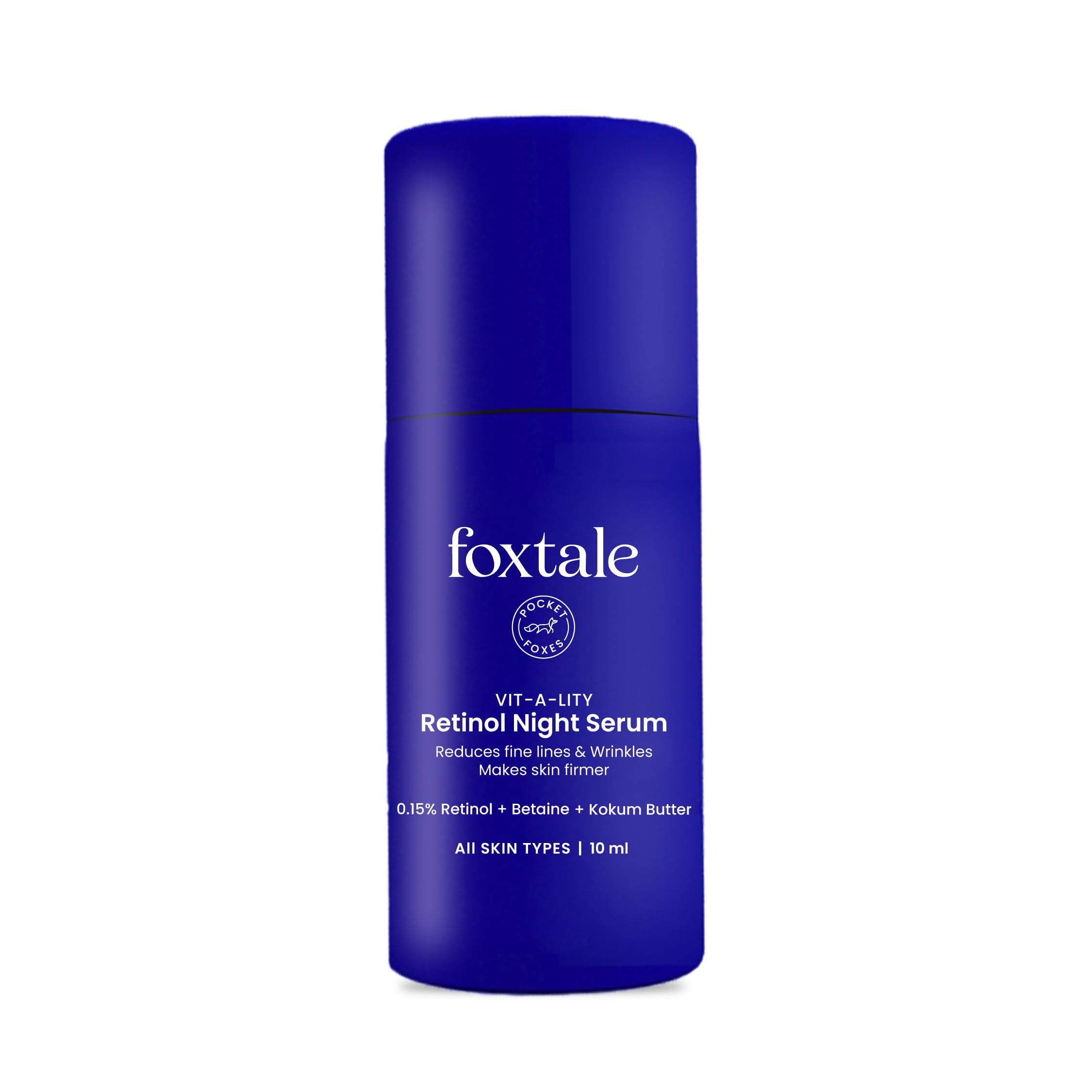 Foxtale 0.15% Beginner Friendly Retinol Night Serum | AntiAging Night Cream | Reduces Fine Lines And Wrinkles | No Purging | Fo