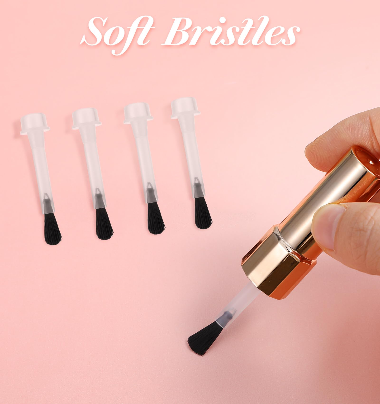 66 Pcs Nail Polish Brush Replacement, Disposable Nail Polish Brushes with Reusable Handle for Women and Girls, Makeup, Salon