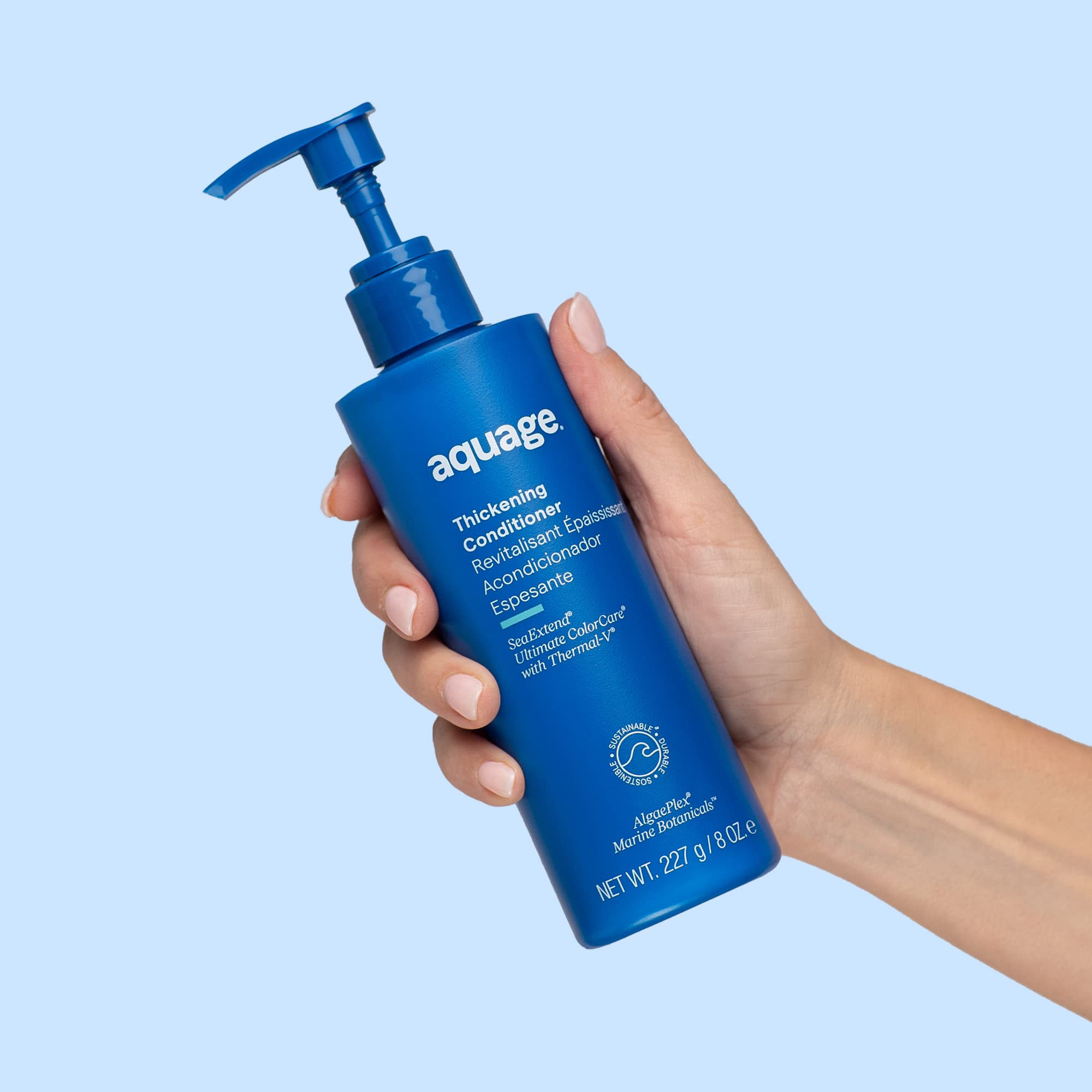 AQUAGE. SeaExtend Thickening Conditioner - Thermal-V Technology Seals Heat Out, Adds Volume, Shine, Fullness without Frizz, 8 oz