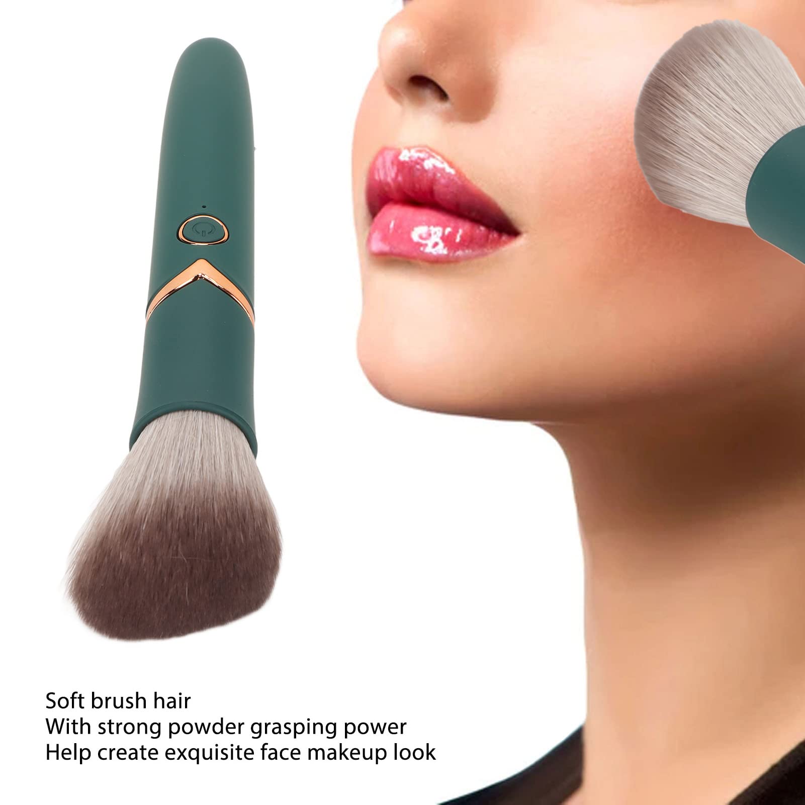 Electric Makeup Brush Usb Rechargeable 10 Gears Vibration Makeup Brush Liquid Powder Blusher Concealer Makeup Brush, Waterproof