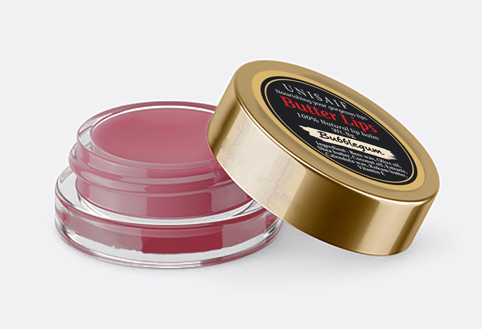 UNISAIF Bubble Gum Moisturizing Lip Balm - Organic Butter Lip Balm Lip Brightening for Dark Lips | Hydrating Lip Balm | Organic