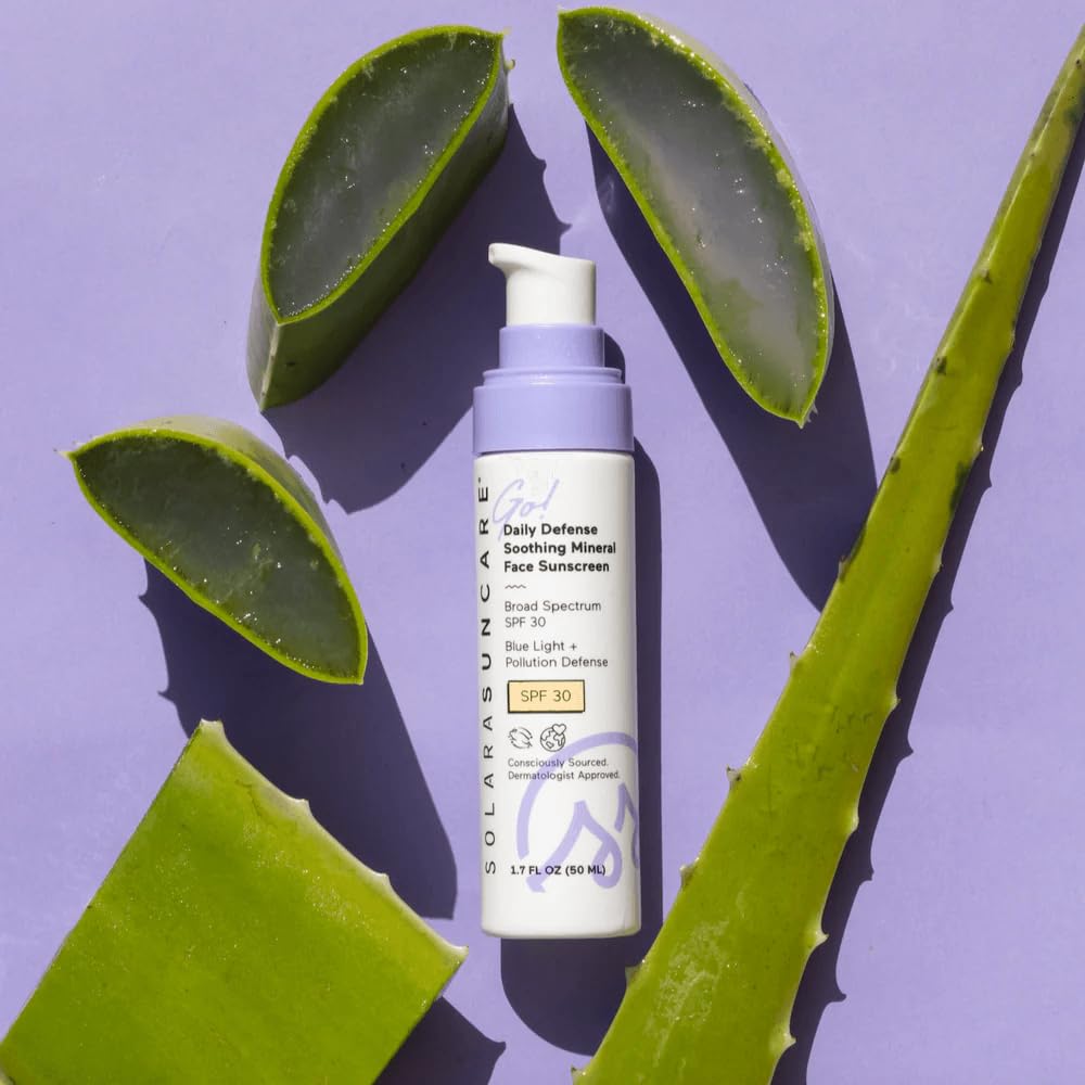 Solara Suncare - Go! Daily Defense Soothing Mineral Face Sunscreen, Spf 30 | Ewg Verified, Vegan, Cruelty Free, Reef Friendly |