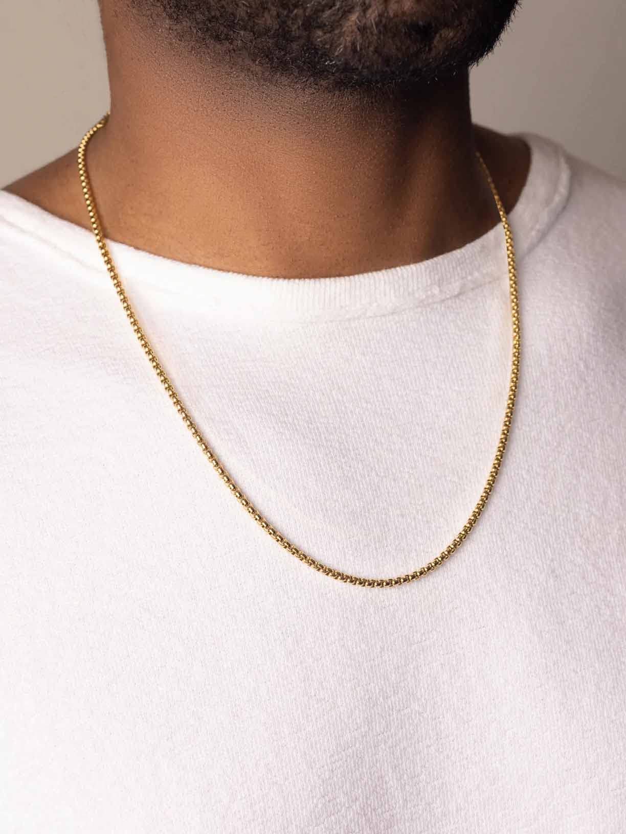 Waitsoul 925 Sterling Silver Box Chain Lobster Clasp 3mm Gold Chain for Women Men Gold Necklace Chain 16-30 Inches (18)
