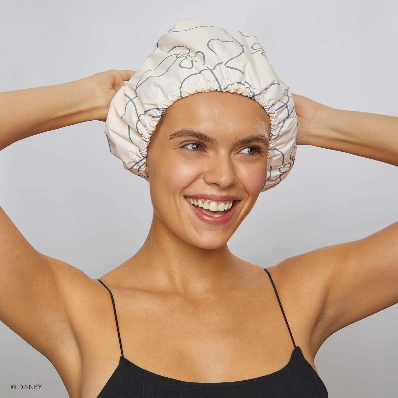 Mickey/Minnie X Kitsch Luxury Shower Cap For Women Waterproof - Flexi Satin Lined Shower Cap, Reusable Shower Cap, Adjustable Ha
