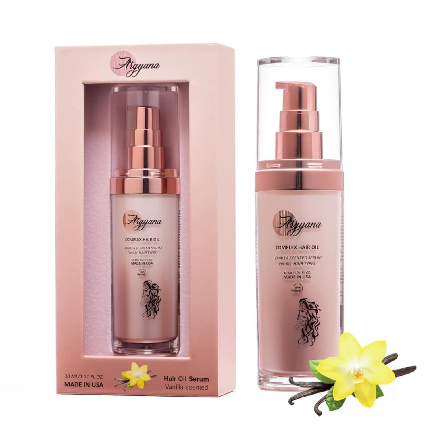 Argyana Hair Serum for Frizzy and Damaged Hair | Hair Growth and Smoothing Serum for Womens Styling, Strengthening & Nourishing