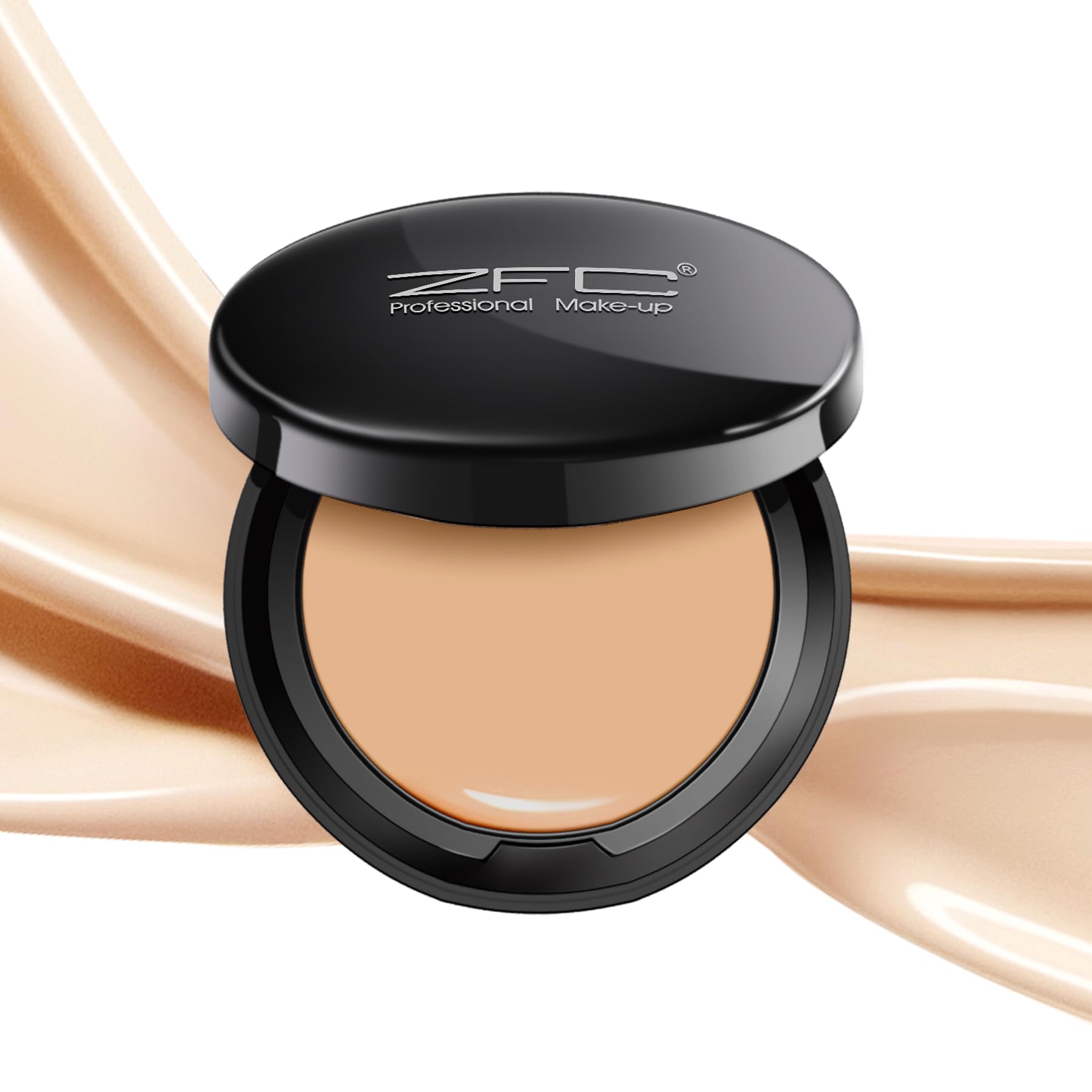 Zfc Foundation Makeup Concealer, Medium-To-Full Coverage Foundation Cream, Long Lasting Waterproof Up To 12Hr Hybrid Setting Pow