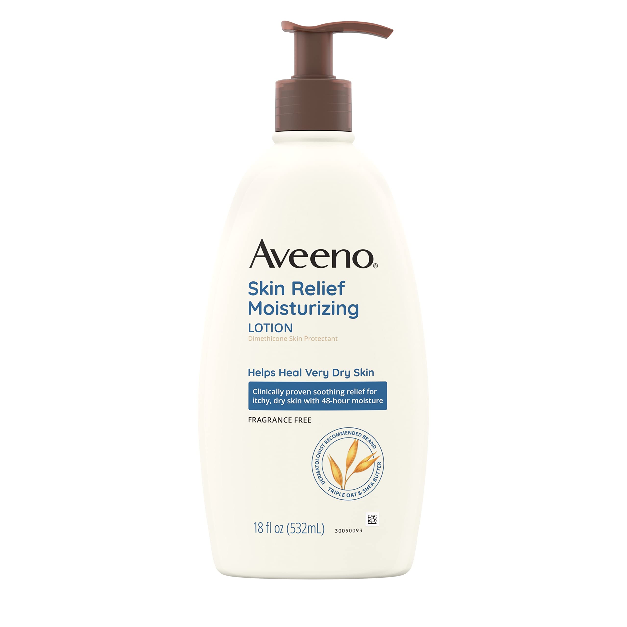 Aveeno Skin Relief Fragrance-Free Moisturizing Lotion for Sensitive Skin, with Natural Shea Butter & Triple Oat Complex, Unscent