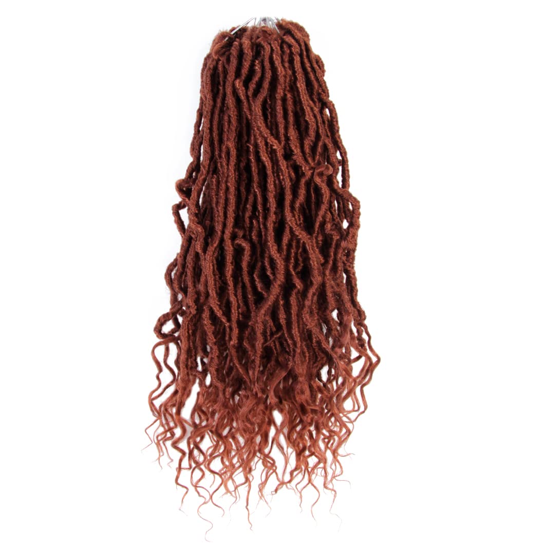 BOHOBABE 14 Inch New Faux Locs With Curly End 6 Packs Soft Locs Crochet Hair Short Natural Crochet Braids (6Packs,350#)