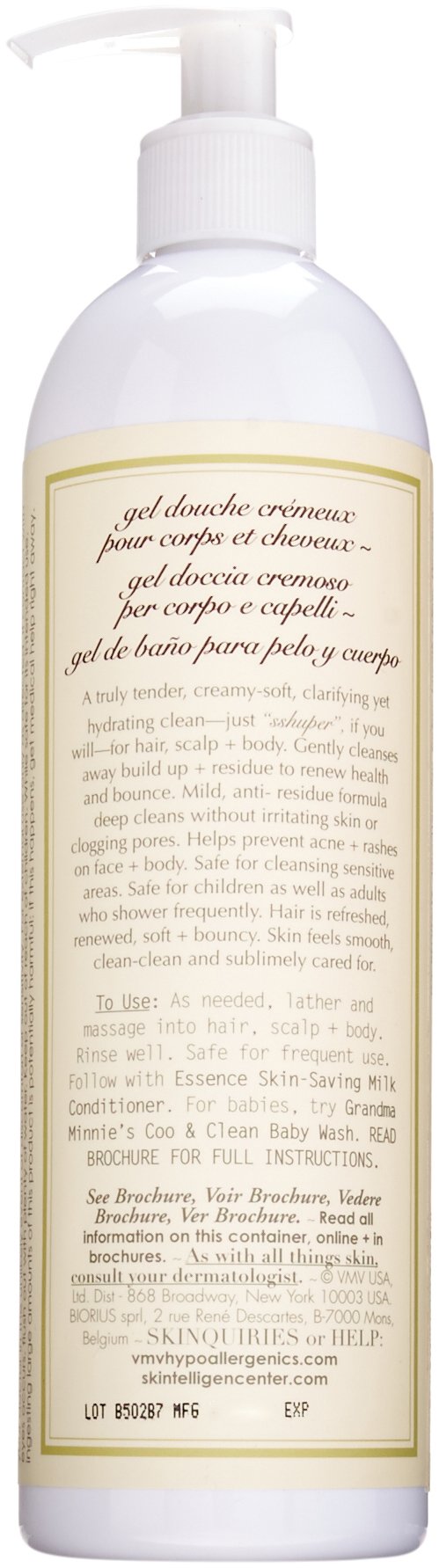 VMV Hypoallergenics Essence Skin-Saving Superwash Hair & Body Shampoo 500ml