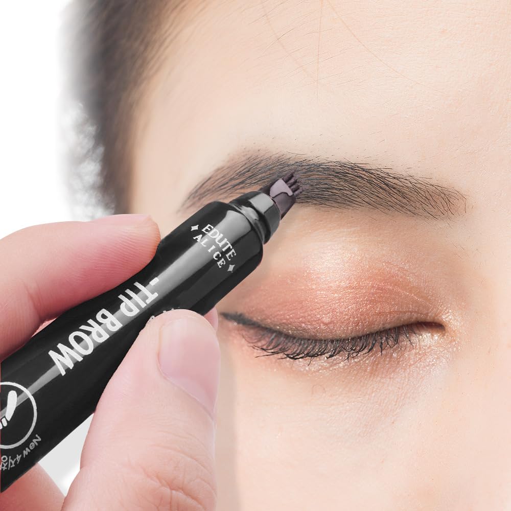3 Way Tip Charming Black Liquid LongLasting Eyebrow Pencil UltraFine Sculptured Eyebrow Pencil Waterproof And SweatProof Eyel