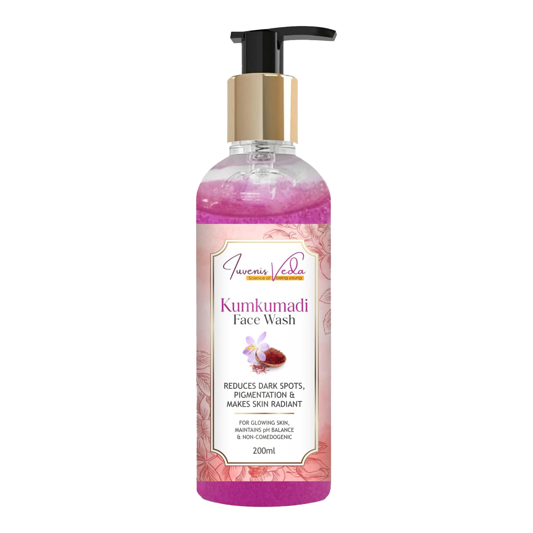 Kumkumadi Face Wash With Saffron & Aloe Vera | Ayurvedic Brightening Cleanser For Glowing Skin | Removes Tan & Dark Spots | For 