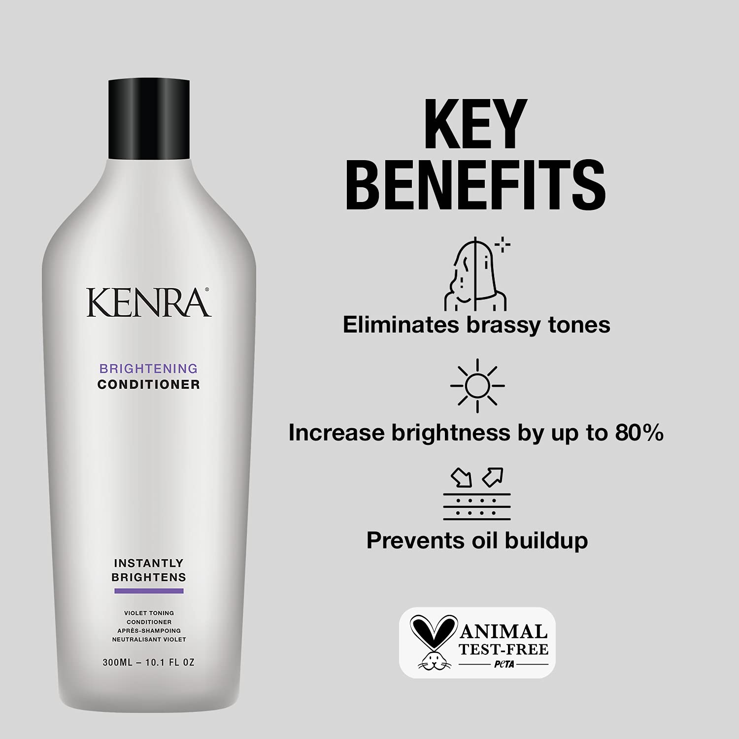 Kenra Brightening Conditioner | Eliminates Brassy Tones | Purple/Violet Conditioner For Blondes, Grays, Brunettes & All Hair Typ