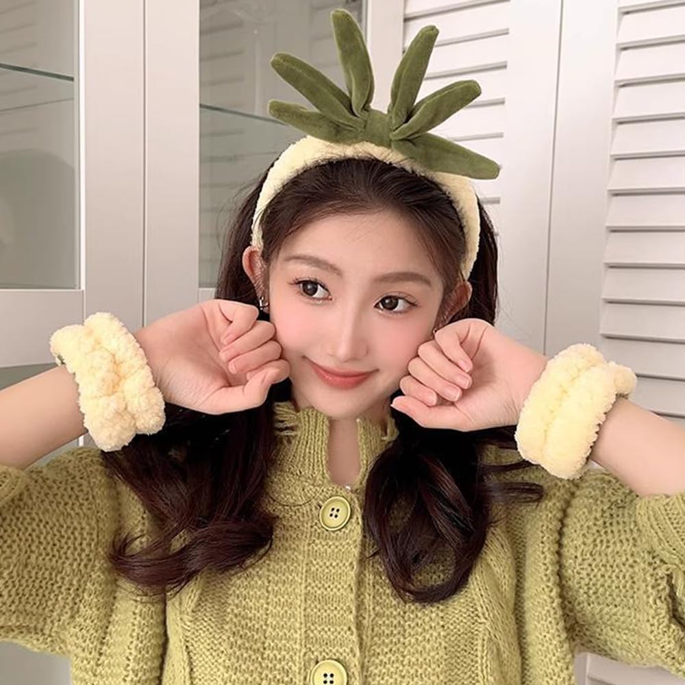 Ahoney Spa Headband Face Wash Headband And Wristband Set, Makeup Skincare Headbands For Washing Face Headband For Women Girls Cu