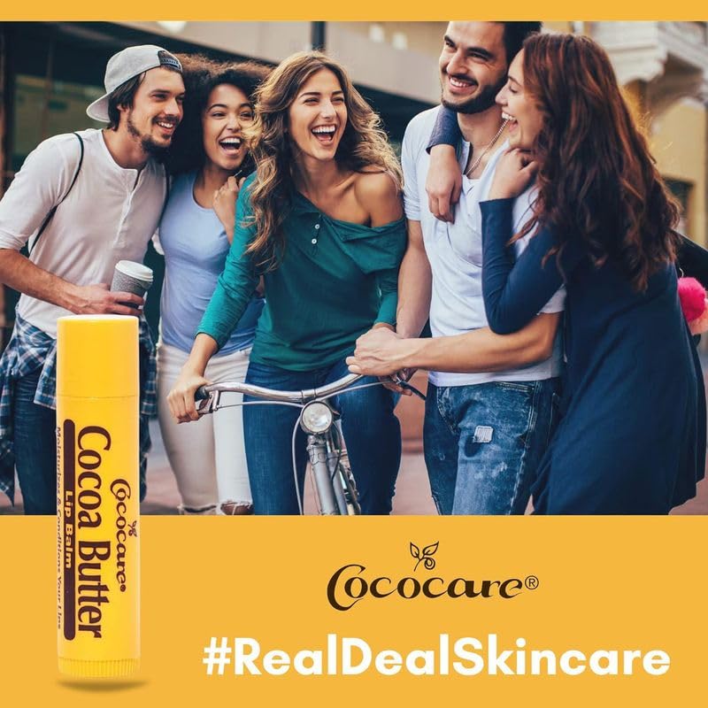 Cococare Cocoa Butter Lip Balm - The Little Yellow Stick - Conditions & Protects Lips With Hydrating Formula - Light Scent Of Co