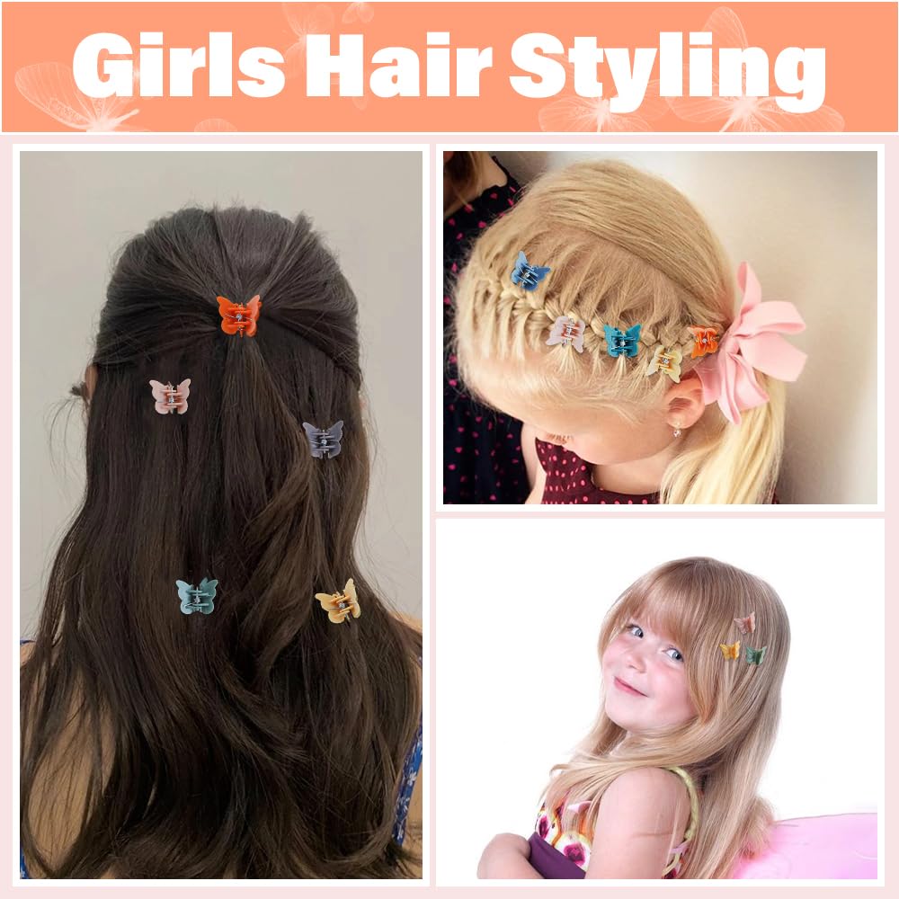 Ahoney 60PCS Mini Butterfly Hair Clips for Hair with Box Glitter 90s Y2k Hair Accessories for Girls Women 07