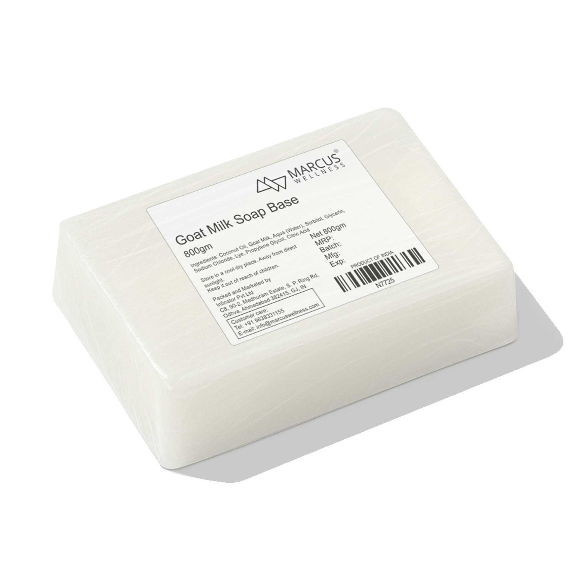 Marcus Wellness Goat Milk Glycerine Soap Base For Melt And Pour Soap Making (800G)