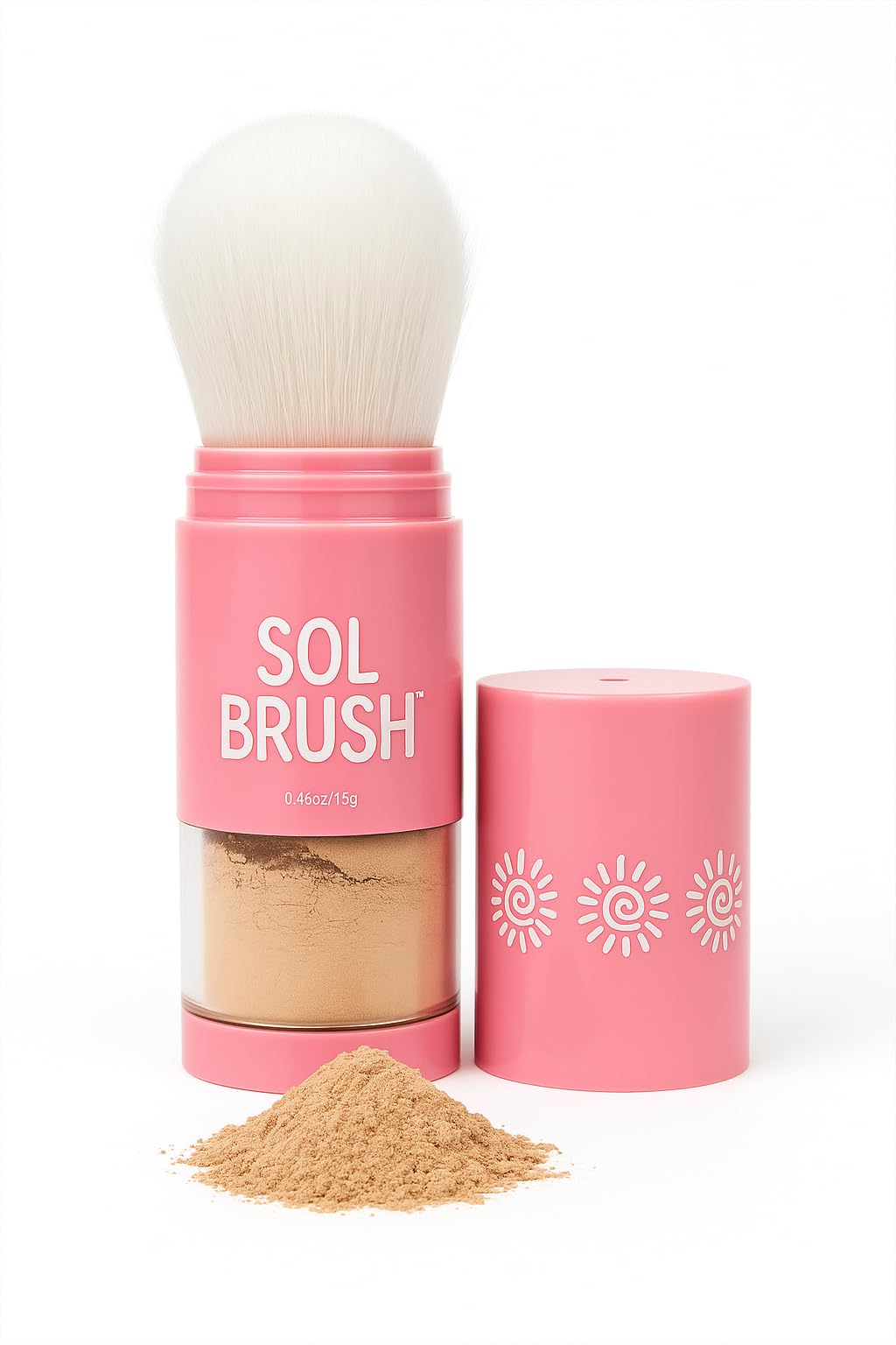 Sol Brush SPF 50 Mineral Sunscreen | Broad Spectrum UVA/UVB Protection | Water-Resistant (80 Minutes) | Mess-Free Brush-On Appli
