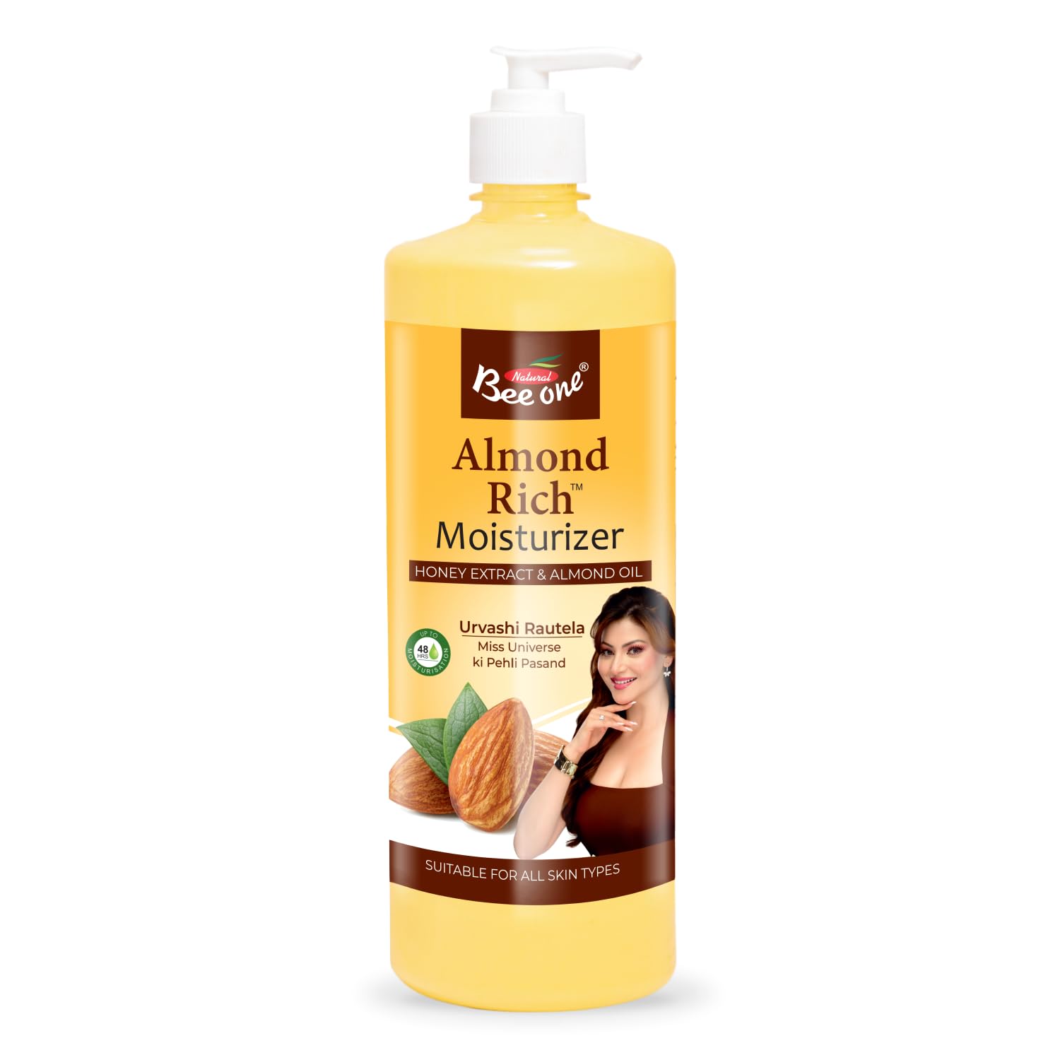 Bee One Almond Rich Moisturizer 1000Ml, Deep Nourishment Lotion With 24H Moisture Lock & All-Day Protection, Transforms Dry & Fl