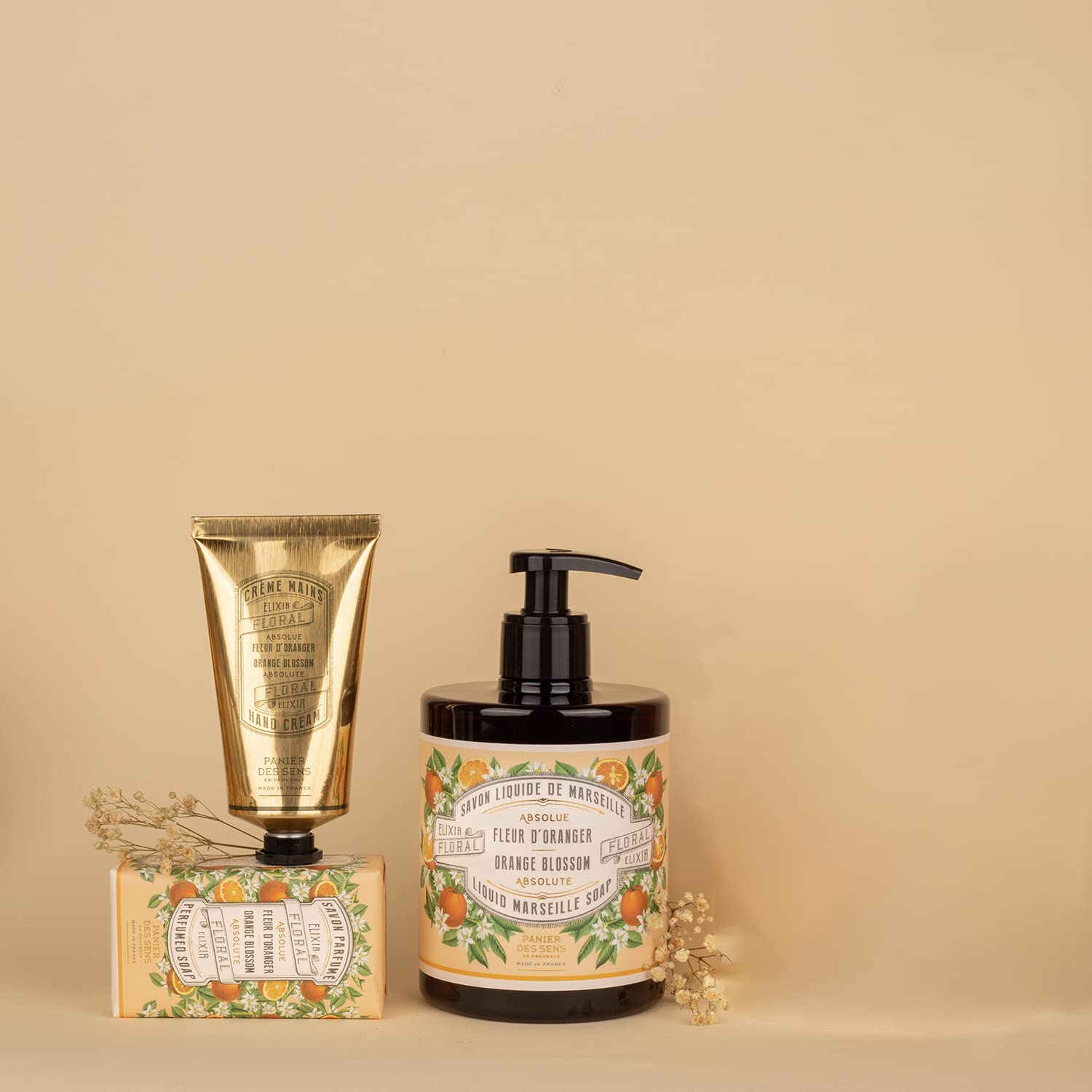 Panier des Sens Marseille Liquid Hand Soap - Orange Blossom, 16.9 Fl Oz, Moisturizing with Coconut Oil, 96% Natural Ingredients