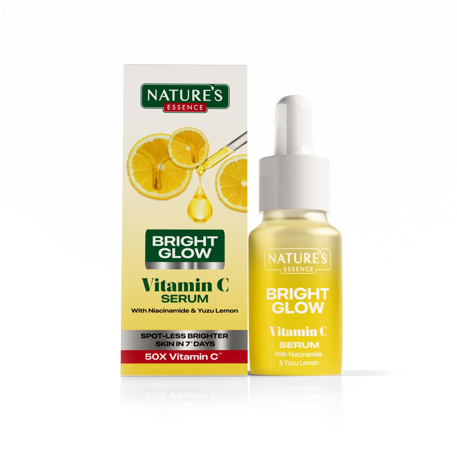 NatureS Essence Bright Glow Vitamin C Face Serum For Men & Women | Brightens & Gives Glow | Fades Dark Spots | Vitamin C Serum 
