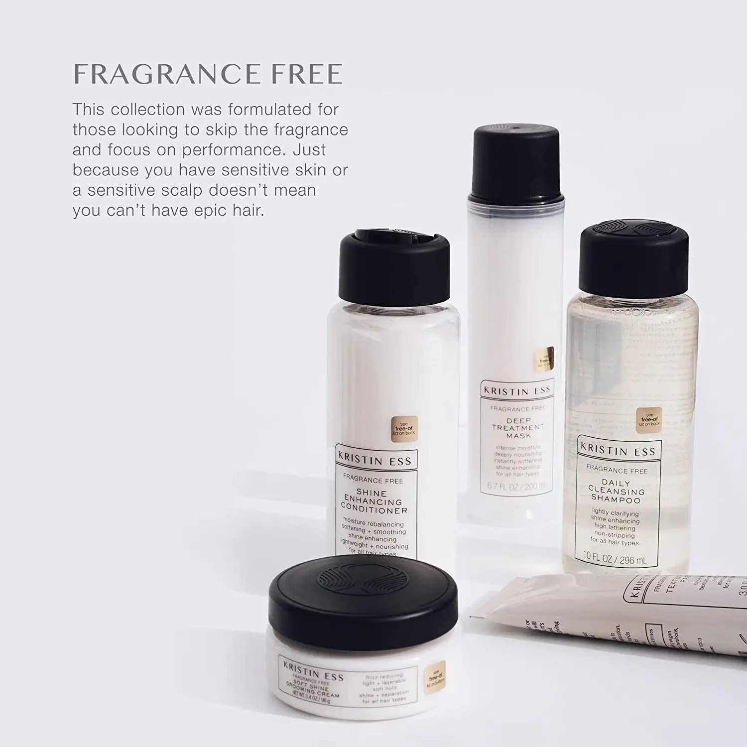 Kristin Ess Hair Fragrance Free Shampoo and Conditioner Set | Sulfate Free and Color Safe Shampoo and Conditioner | Hydrating +