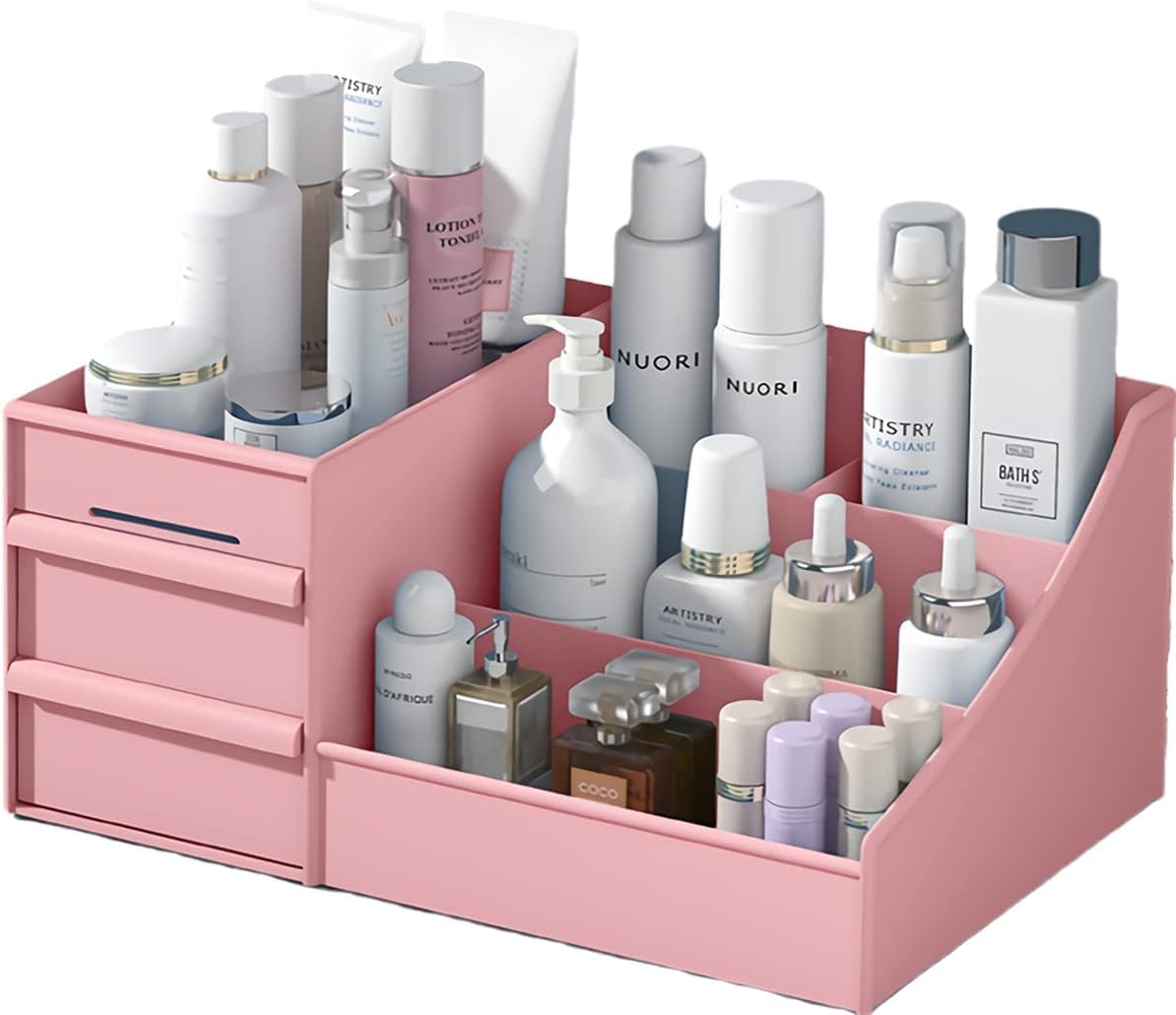 Decorcode Makeup Organizer For Vanity - Countertop Cosmetic Storage With Drawers For Beauty, Skincare, Perfume, And More - Perfe