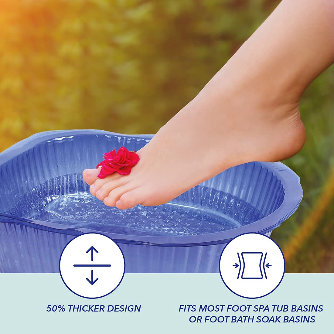 Forpro Universal Pedi Bath Liners - 50% Thicker - Fit Footsie Bath Plus Foot Bath, Disposable Pedicure Foot Tub Liners For Foot